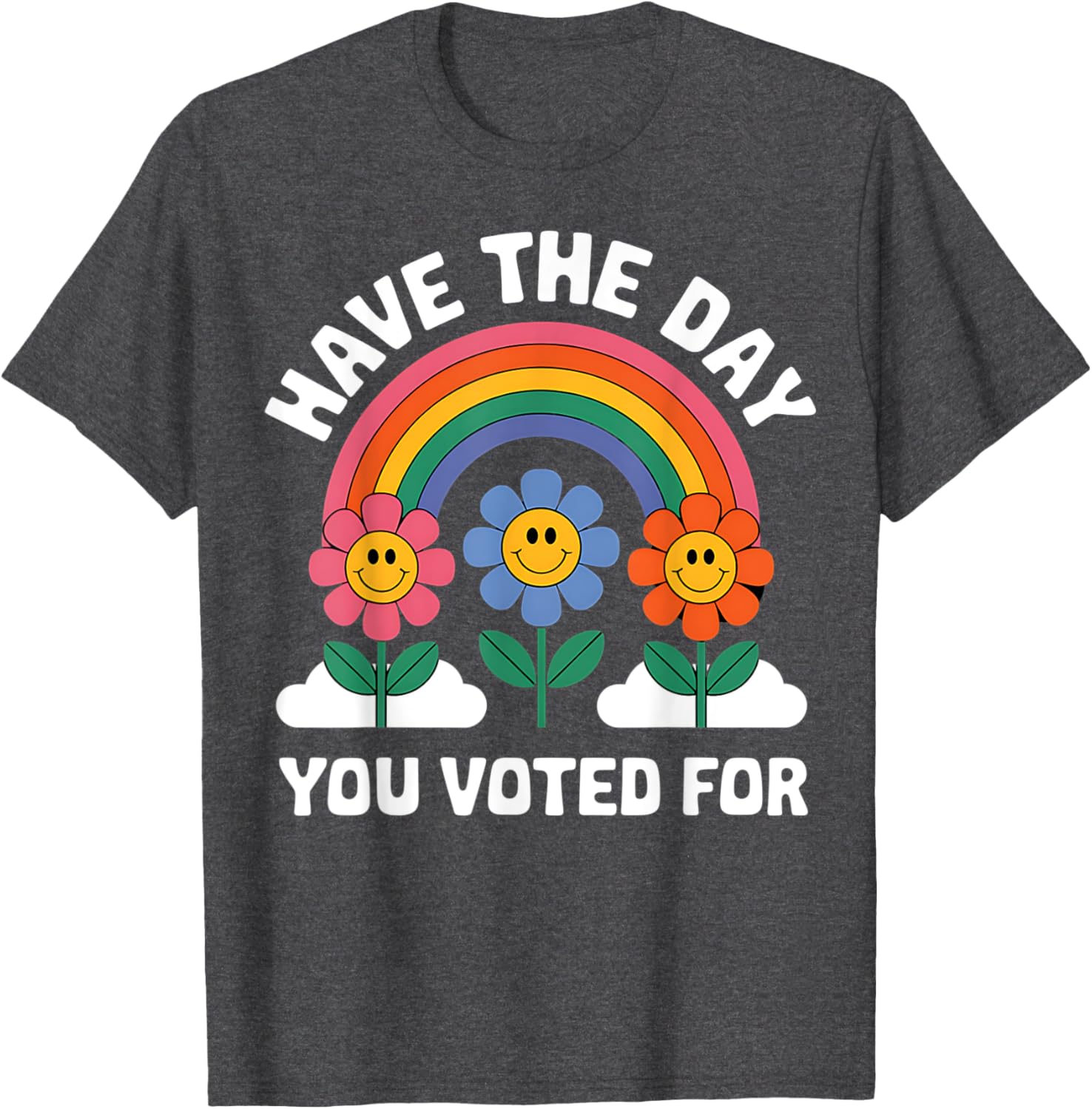 Funny Groovy Rainbow Flower T-Shirt for Your Voting Day Celebration - 16