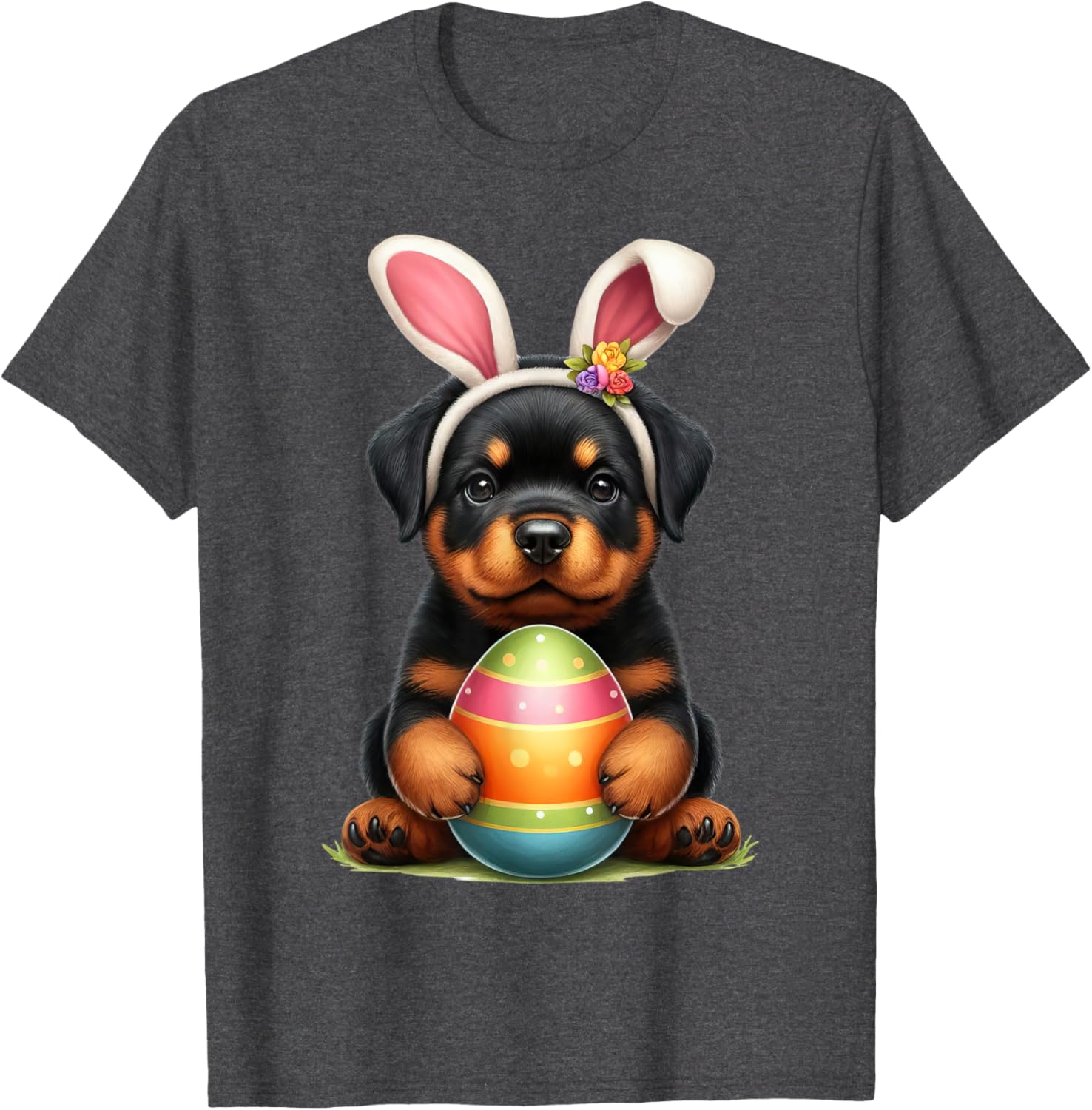 Cute Bunny Rottweiler Dog Easter T-Shirt Perfect for Spring Celebrations - 15