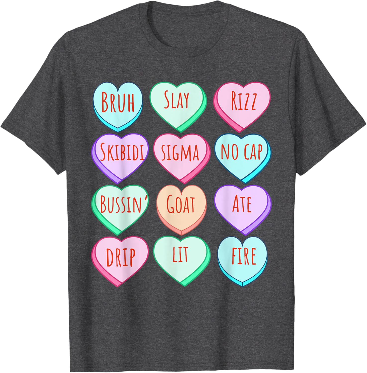 Candy Heart Slang T-Shirt for Valentine's Day Fun at School - 4