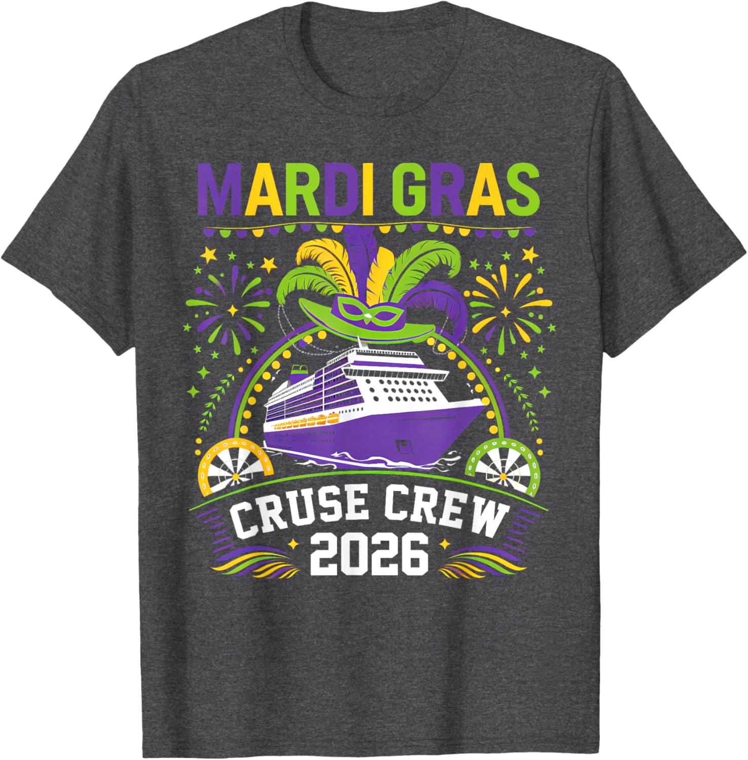 Funny Mardi Gras Cruise Family Matching T-Shirt for 2026 Trip - 2