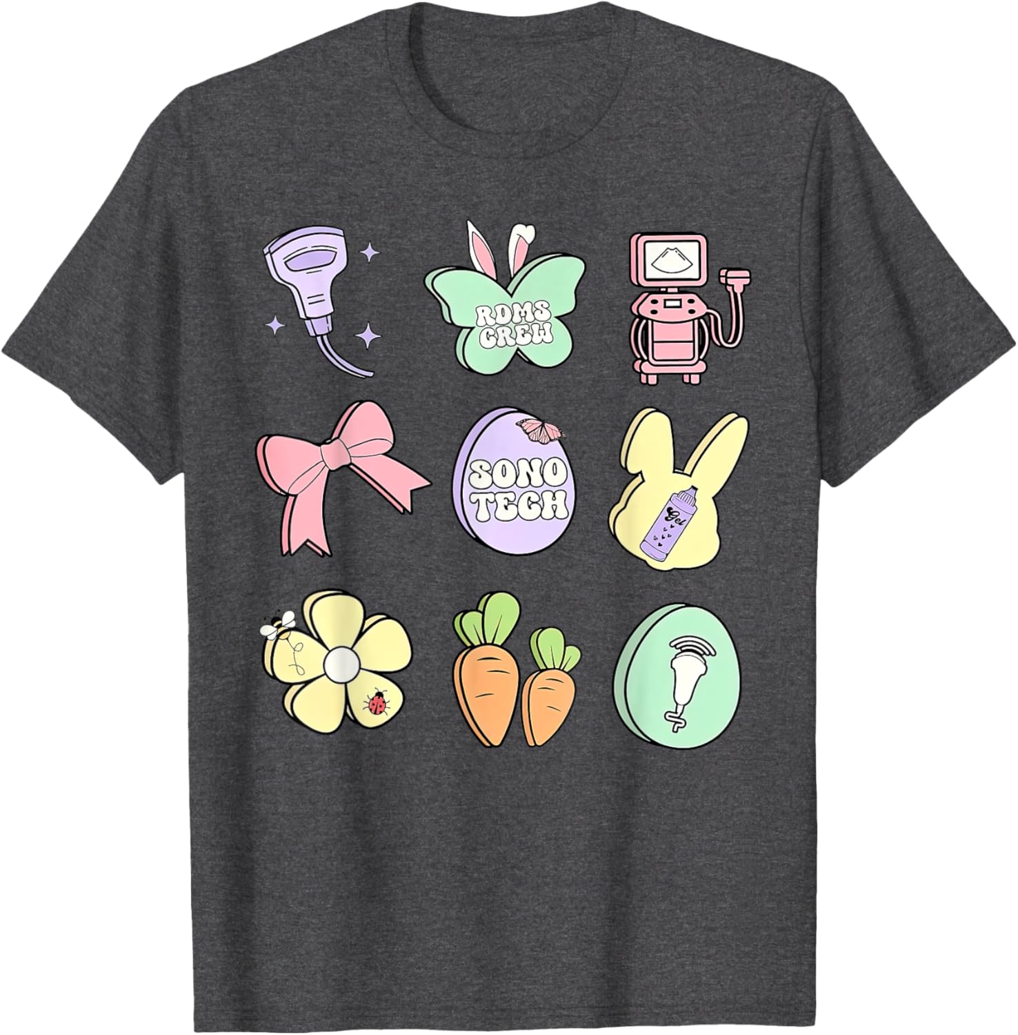 Coquette Bow Sono Tech Sonographer Easter T-Shirt for Ultrasound Lovers - 4