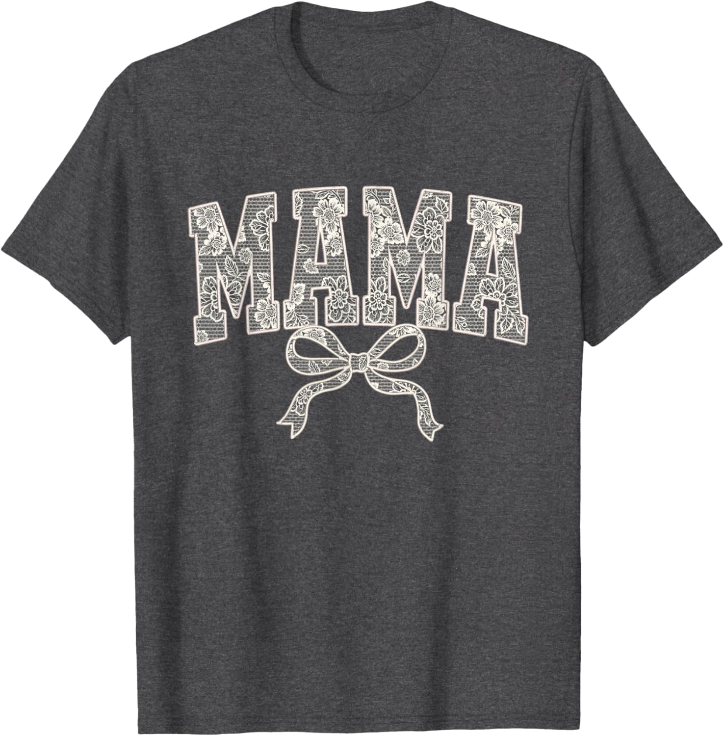 Cute Mama Lace Print Embroidery T-Shirt for Moms 2025 Fashion Women - 11