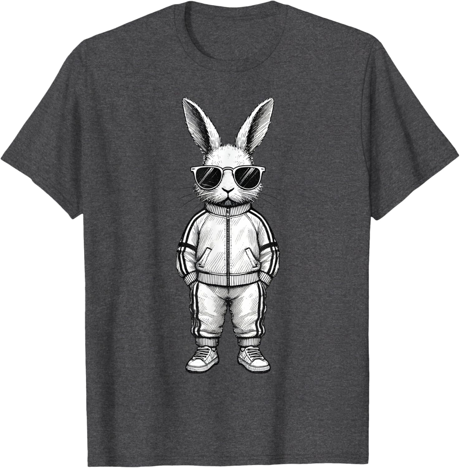 Cool Bunny Face with Sunglasses Easter T-Shirt for Boys and Kids - 16
