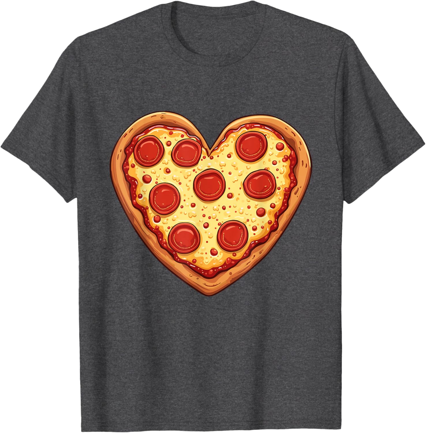 Cute Heart-Shaped Pizza Valentine's Day T-Shirt for Pizza Lovers - 10