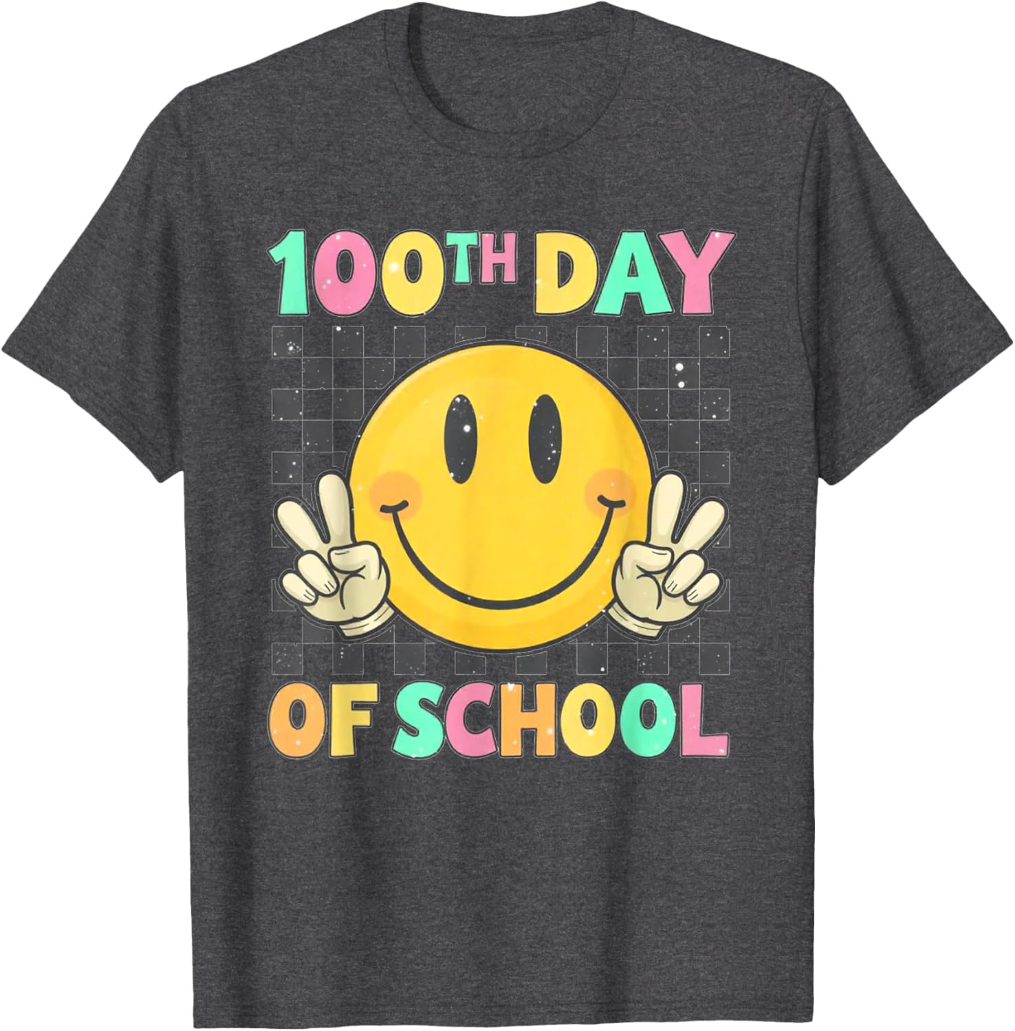 Cute 100th Day of School Smile Face T-Shirt for Kids and Teachers - 5