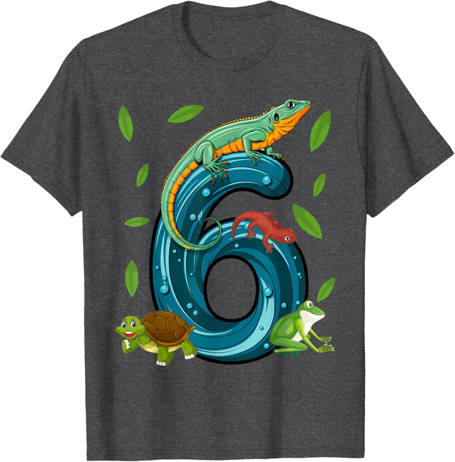 Cute Lizard T-Shirt for 6 Year Olds Birthday Party Celebrations - 8