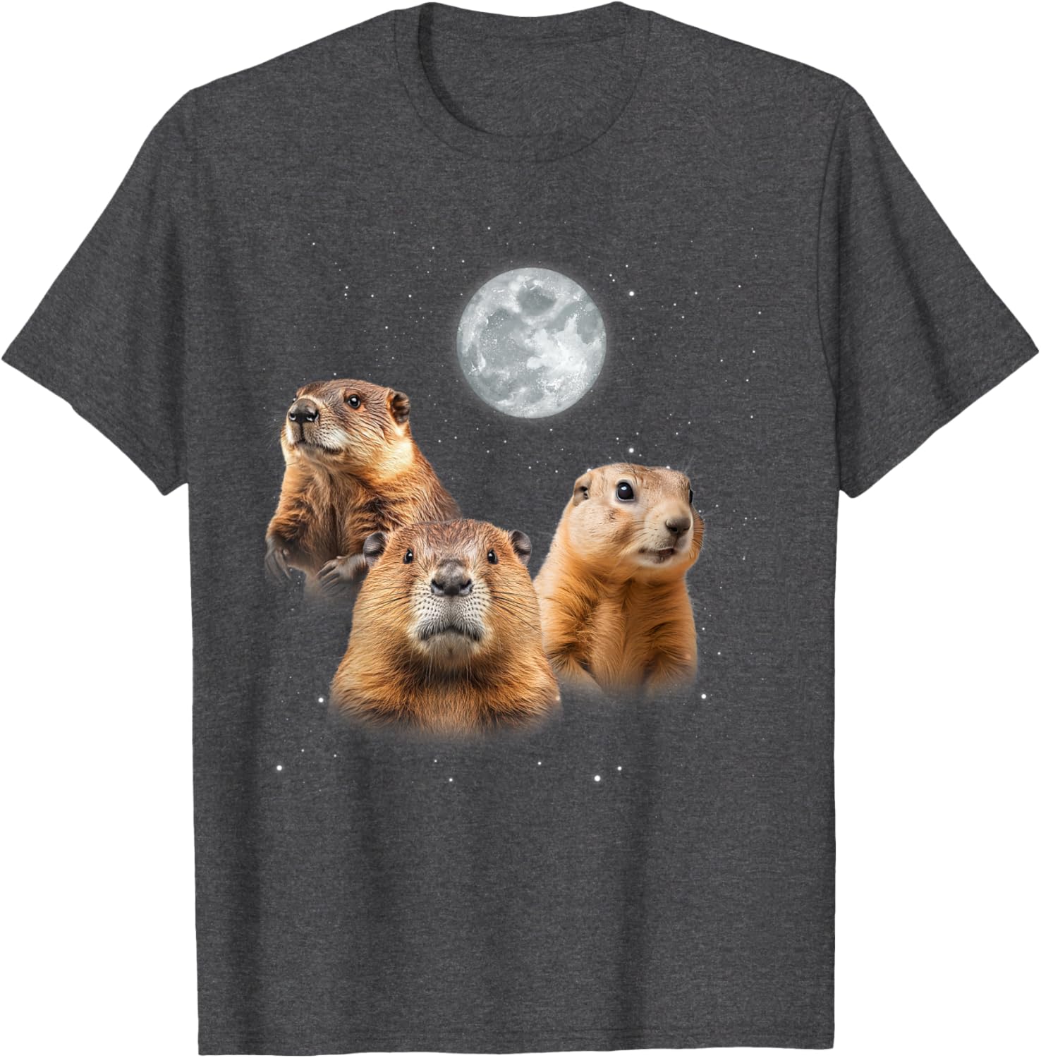 Funny Groundhog Day T-Shirt with Three Groundhog Faces for Fun Celebrations - 3