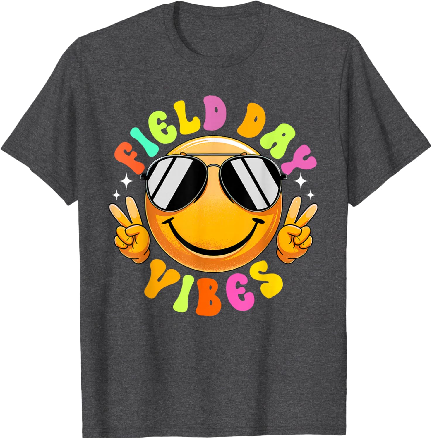 Field Day Vibes Summer Smile Peace Teacher Kids T-Shirt for Fun Times - 4