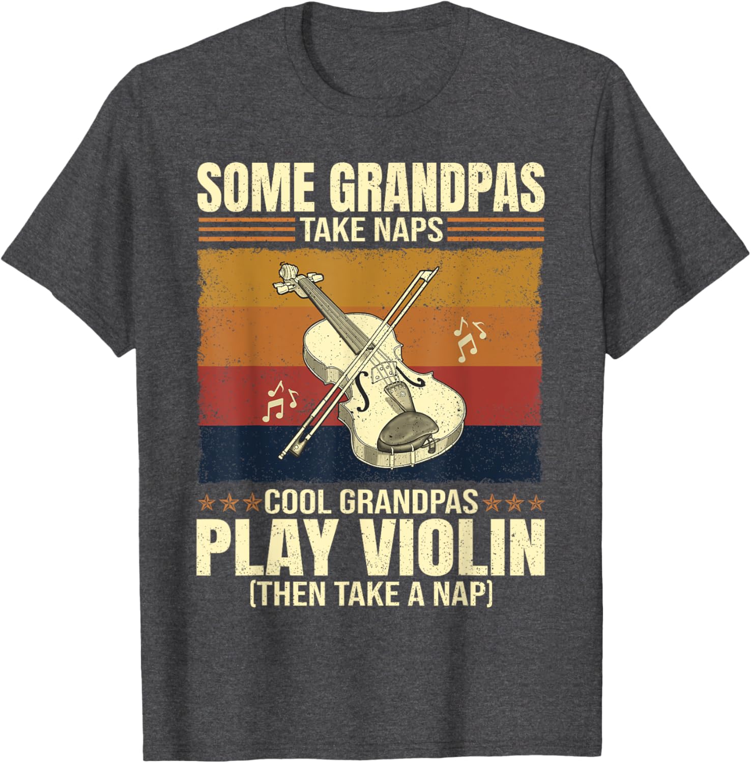 Cool Grandpas Play Violin T-Shirt for Music-Loving Grandfathers - 5