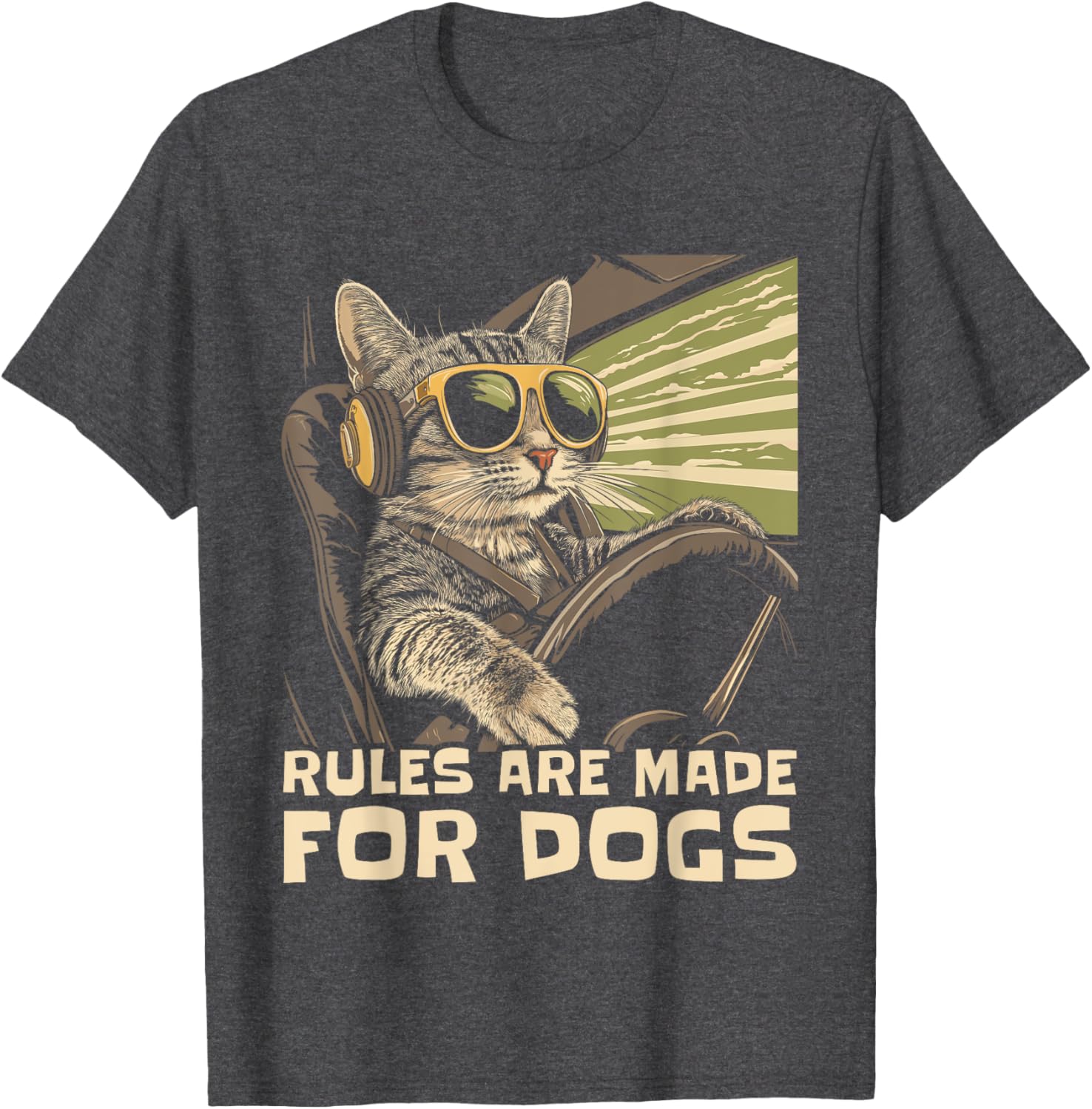 Funny Cat Lover T-Shirt for Men Women and Kids - Rules Are for Dogs - 5