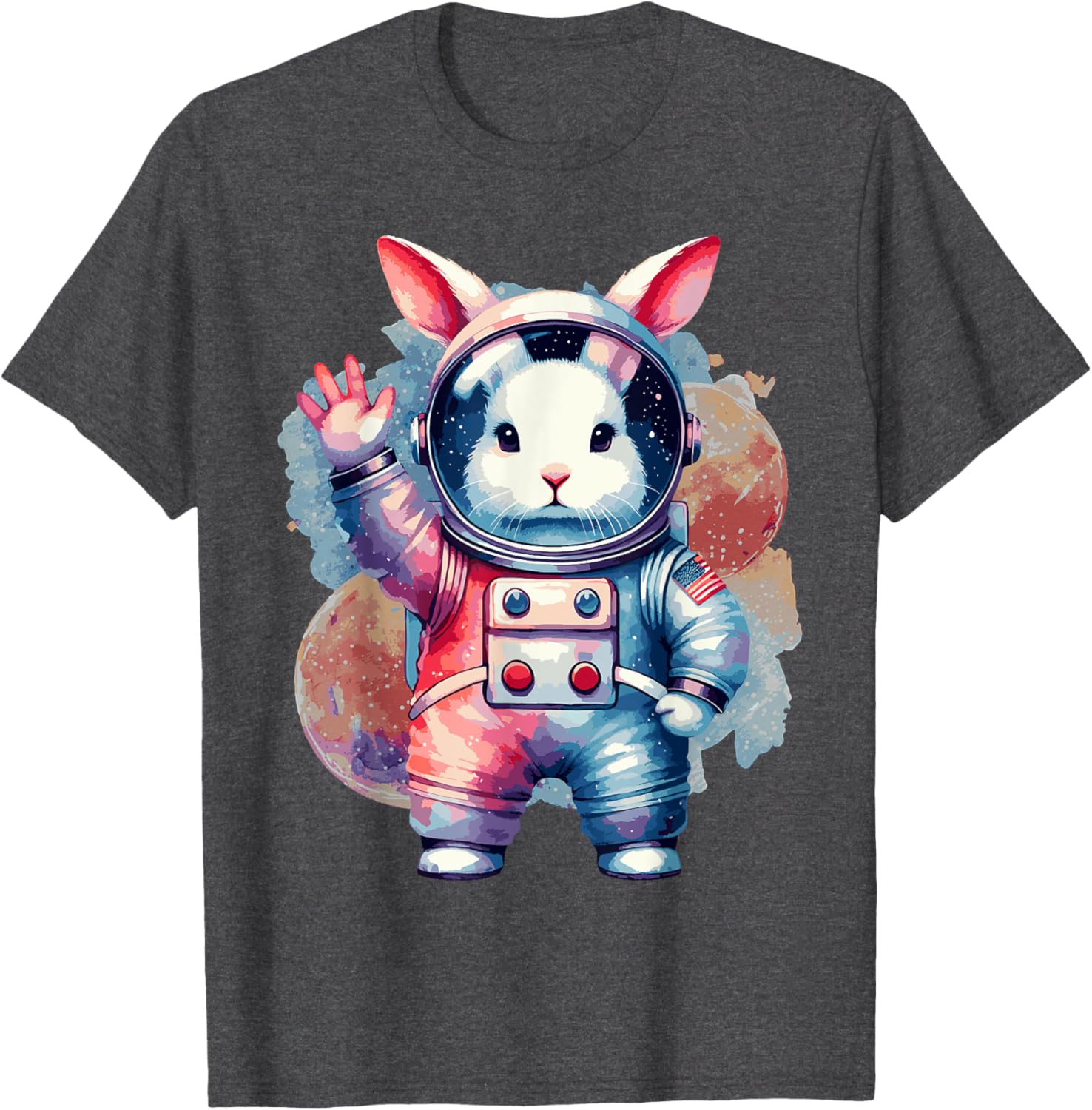 Funny Bunny Rabbit Astronaut Costume Easter T-Shirt for Kids - 18