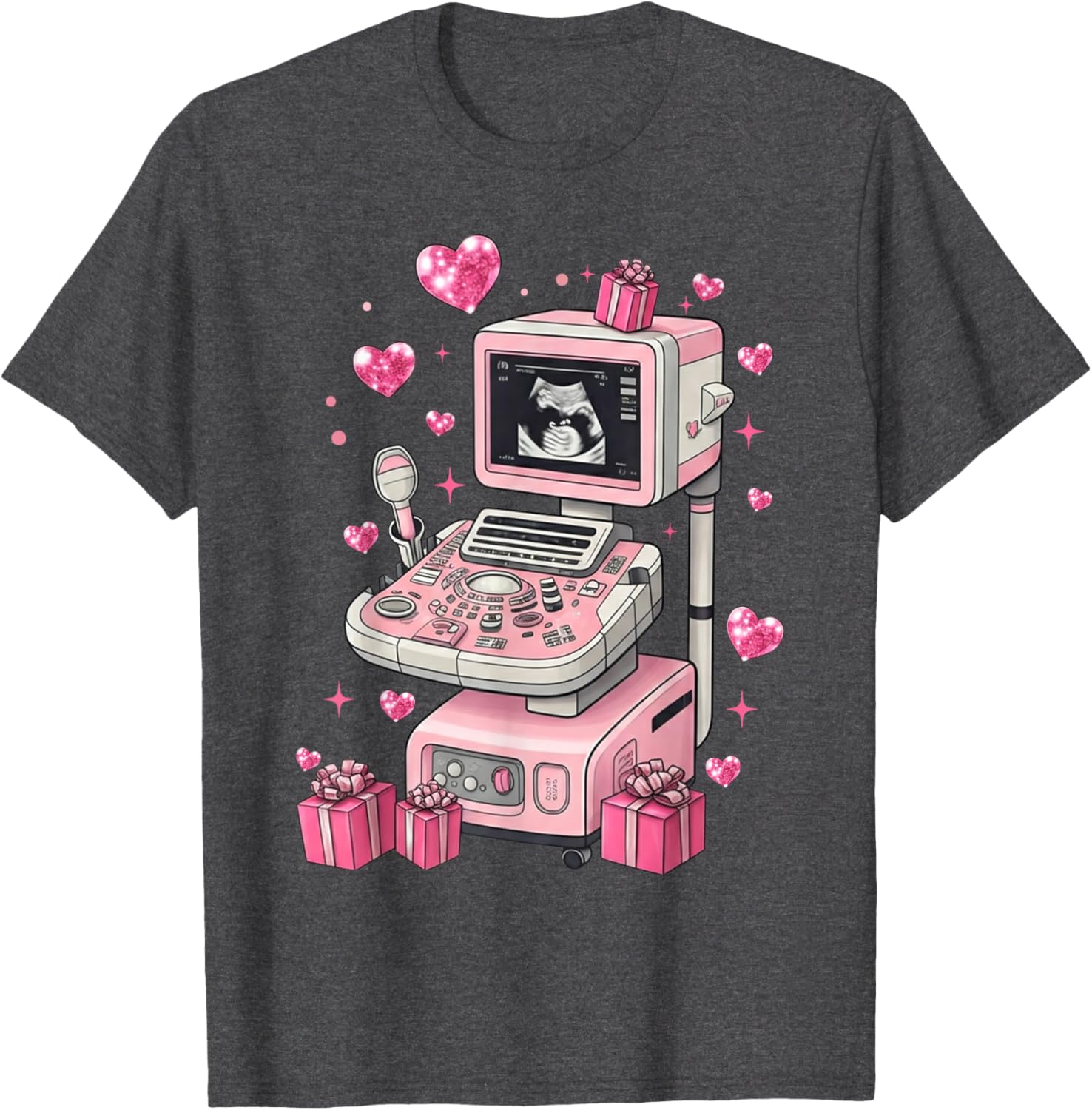 Coquette Bow Sonographer Valentine T-Shirt for Ultrasound Techs - 6
