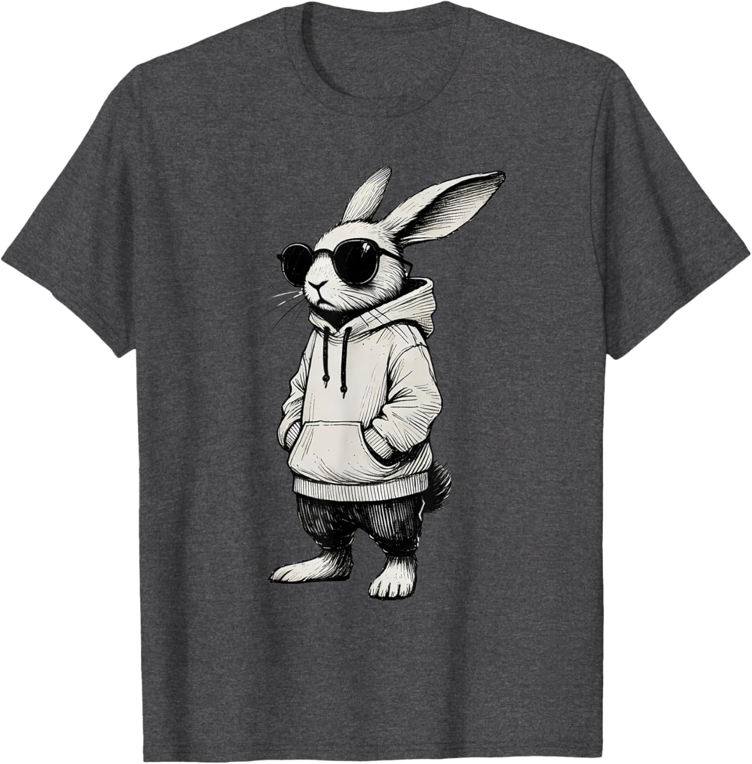Bunny Face Sunglasses T-Shirt for Boys and Men - Fun Easter Apparel - 23
