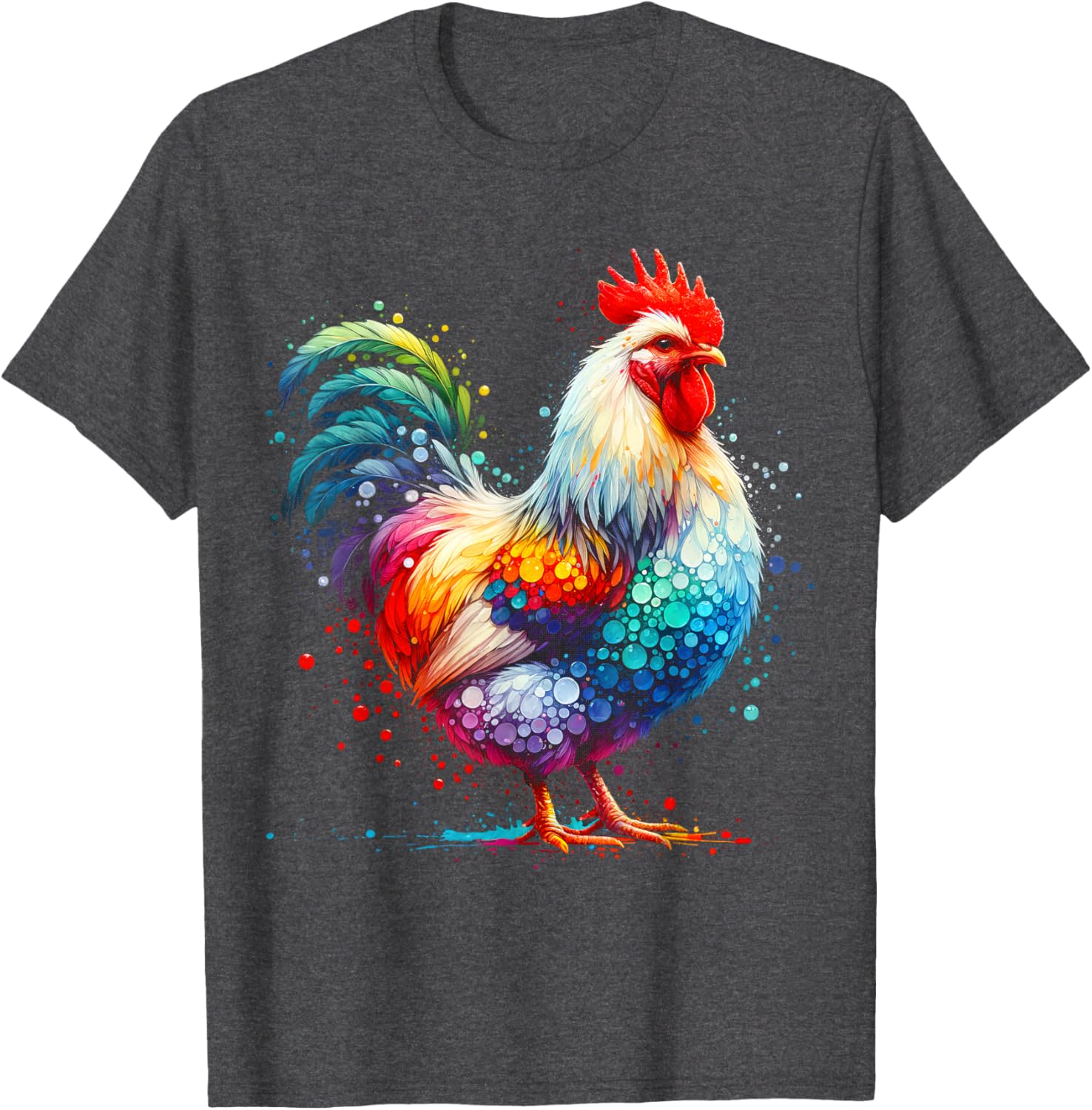 Funny Colorful Chicken Art T-Shirt for Women - Perfect for Farm Lovers - 6