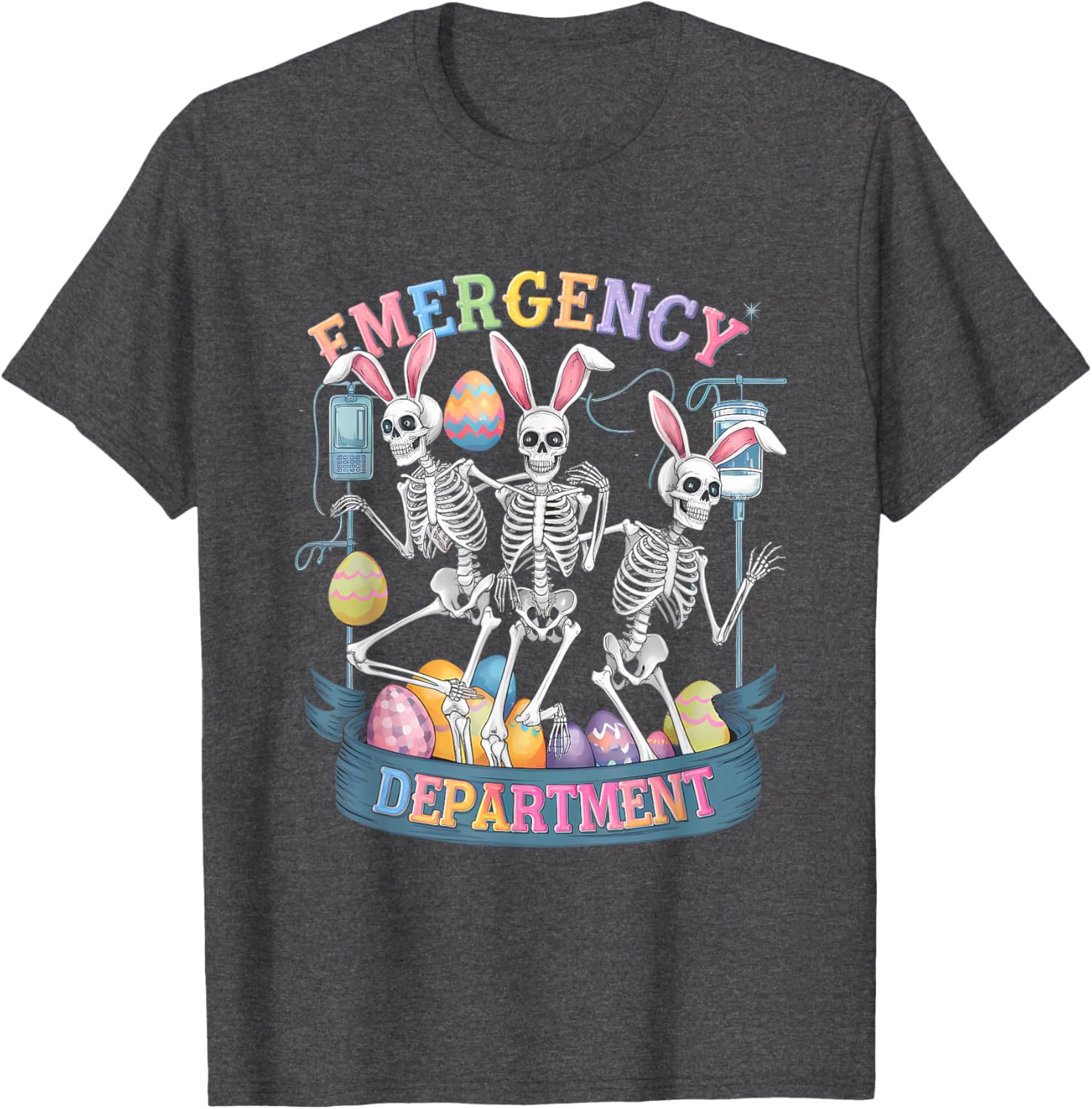 Funny Skeleton Dancing Easter Nurse T-Shirt for Healthcare Heroes - 3