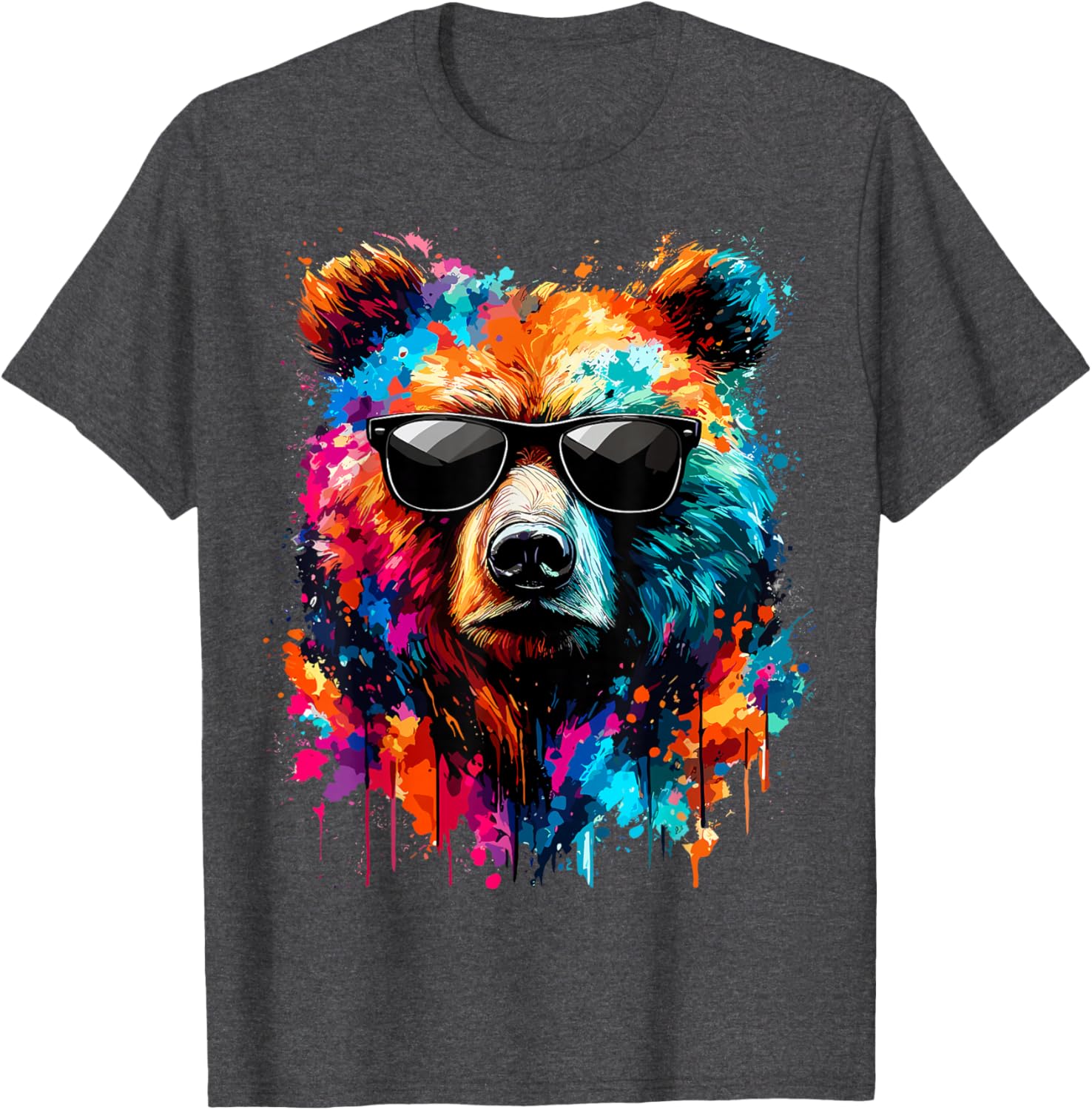 Colorful Bear with Sunglasses T-Shirt for Wildlife Lovers and Adventures - 2