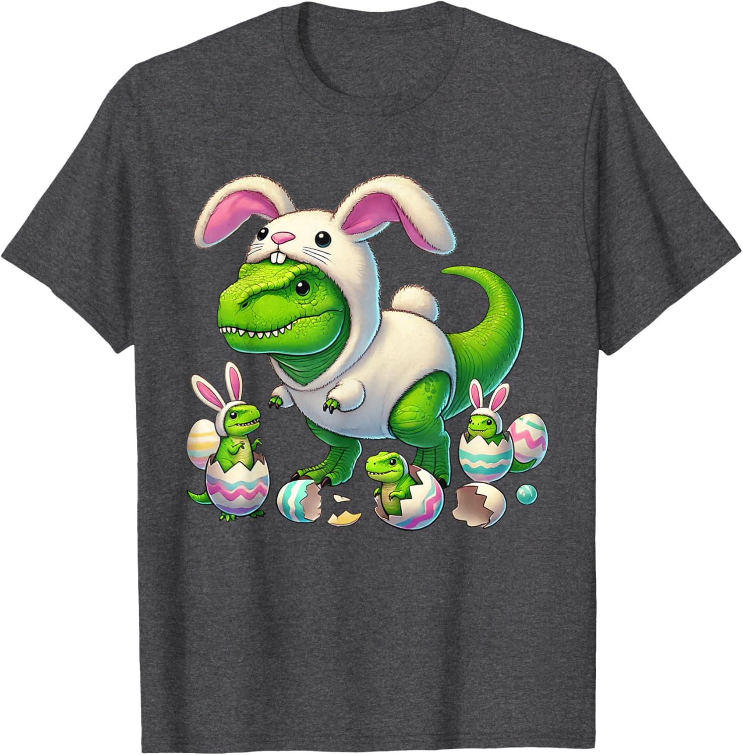 Funny Easter T-Rex Bunny Ears Kids T-Shirt for Boys - Dino Costume Delight - 18