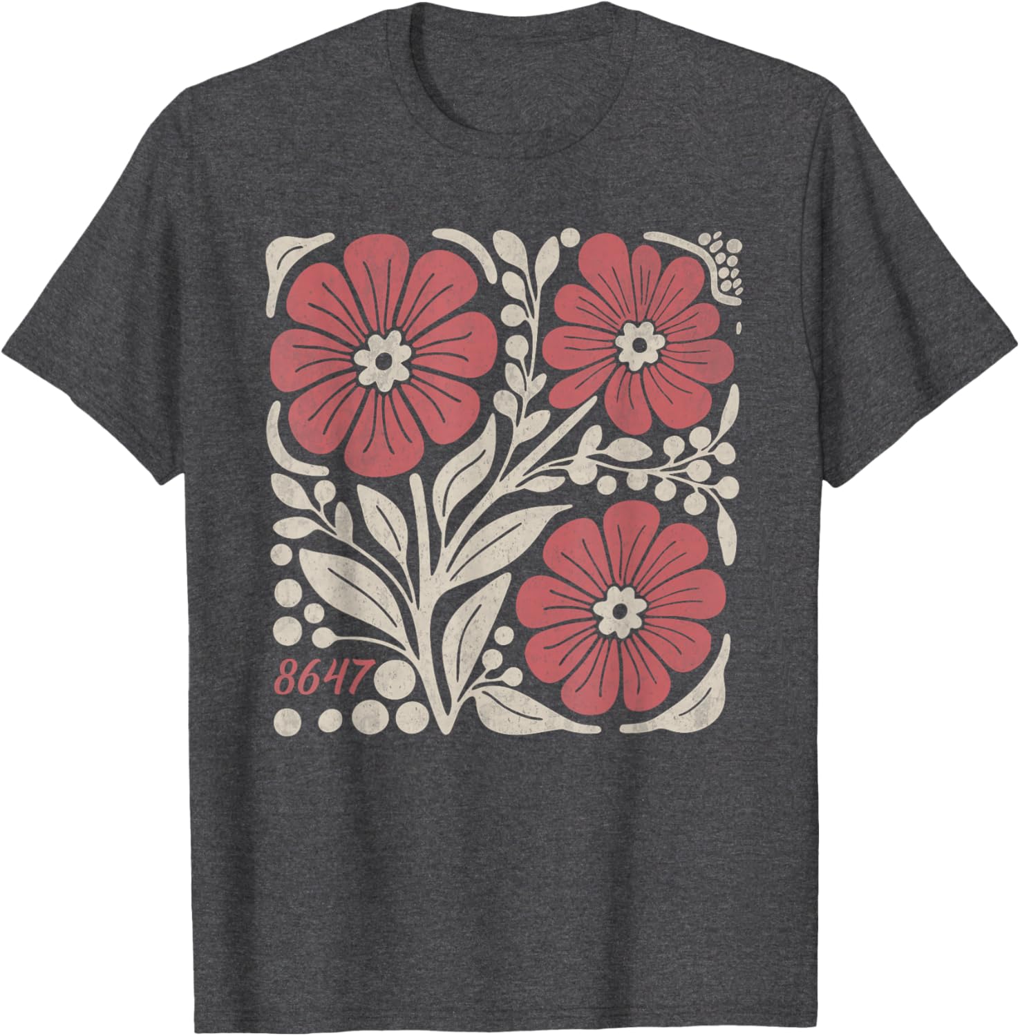 Floral Boho Anti Trump 86 47 T-Shirt for Stylish Casual Wear - 12