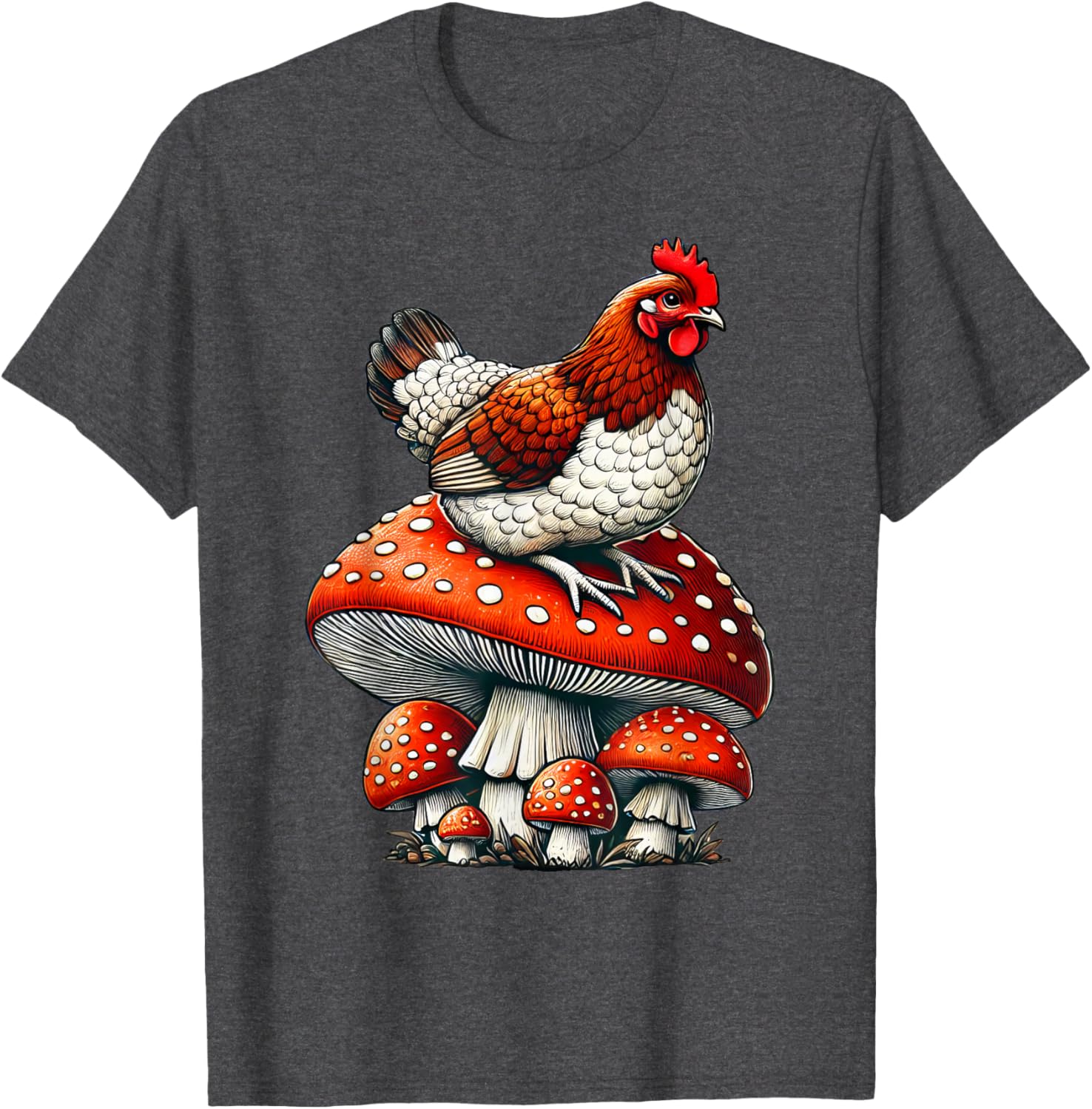 Cute Chicken Mushroom T-Shirt for Fun and Stylish Casual Wear - 13