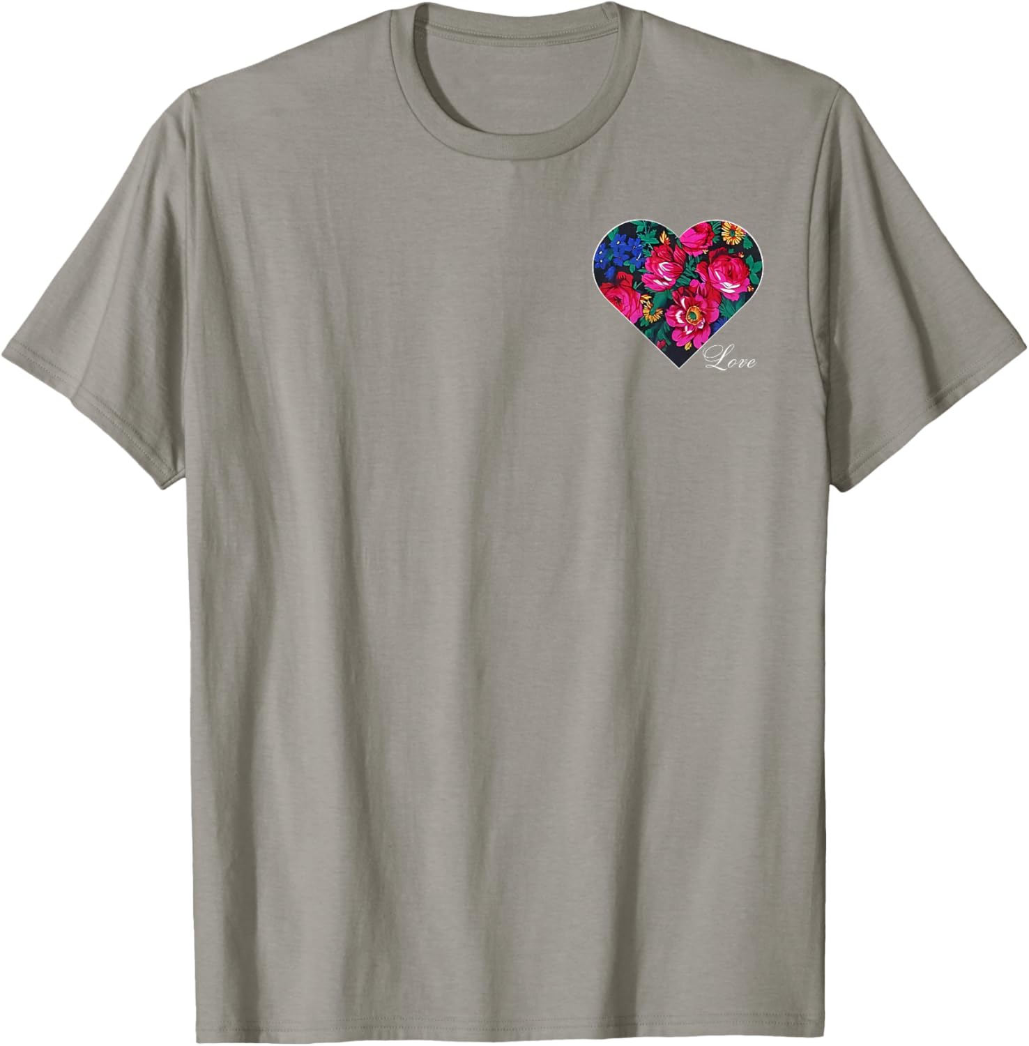 Floral Heart Love T-Shirt for Native American Women - Masani Scarf Design - 17