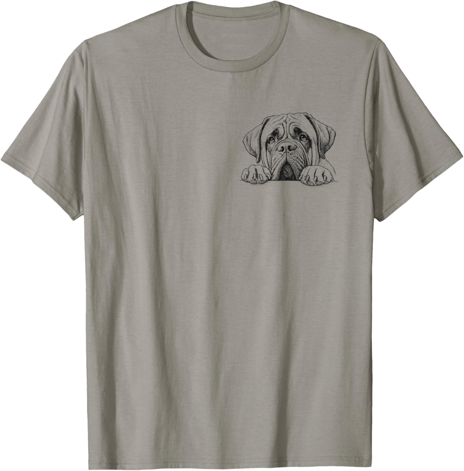 Cute Mastiff Peeking Dog T-Shirt for Men and Women - Adorable Pet Lovers Design - 2