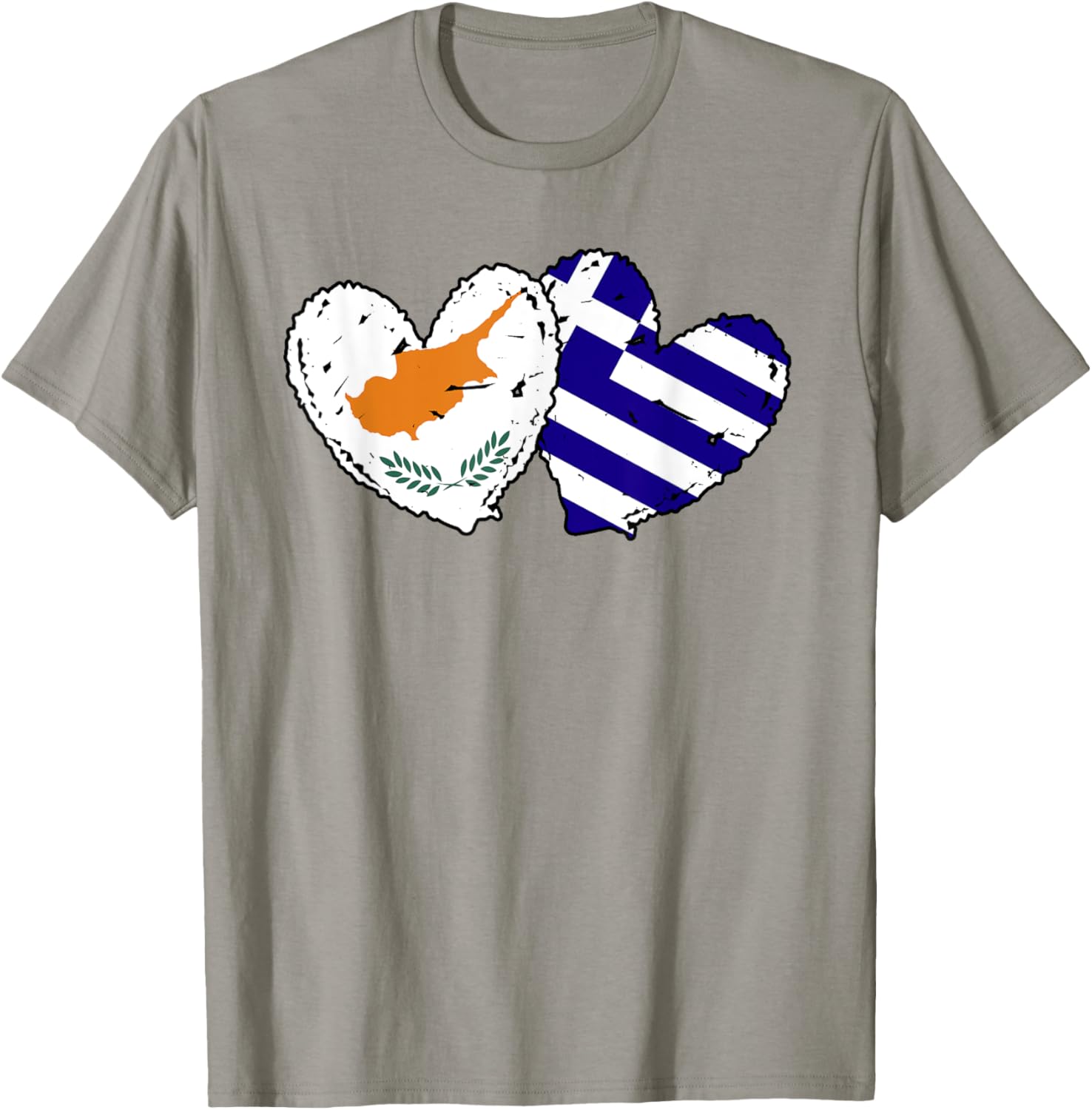 Cyprus Greece Heart Flag T-Shirt for Cypriot Greek Ancestry Lovers - 1