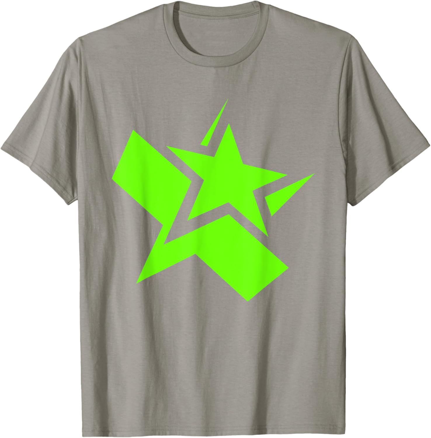 Green Chunky Star Graphic T-Shirt for Stylish Casual Wear - 26