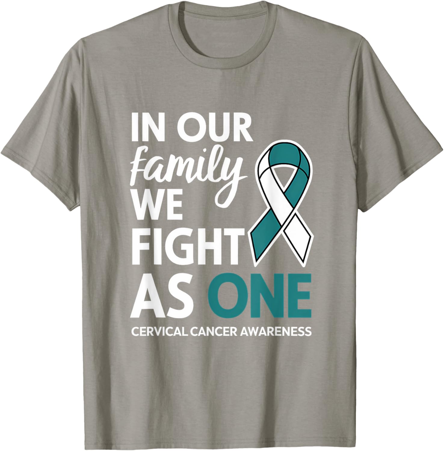 Cervical Cancer Awareness Teal Ribbon Family T-Shirt for Hope and Unity - 23