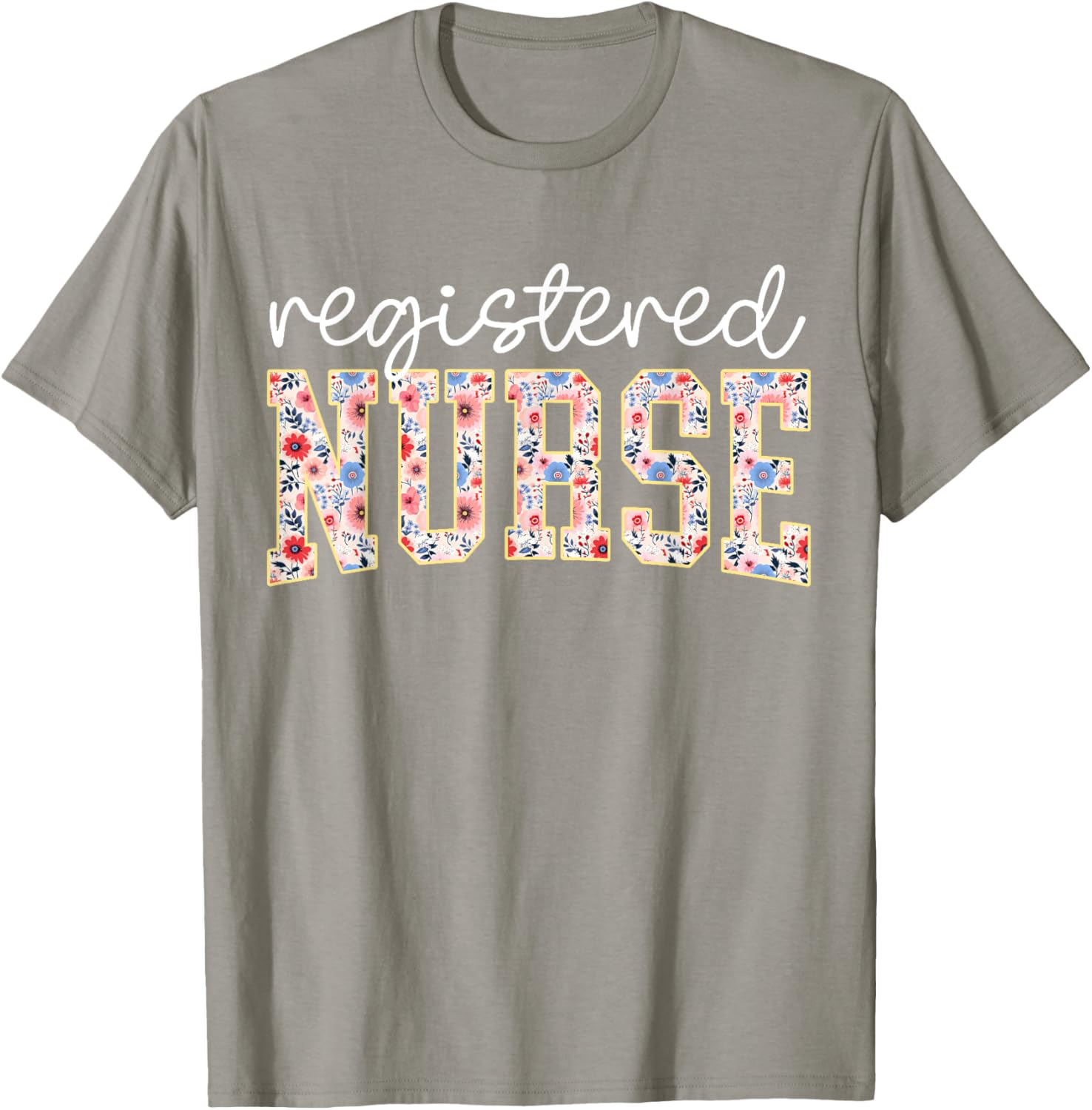 Floral Print RN Nurse T-Shirt for Women - Perfect for Nursing School - 4