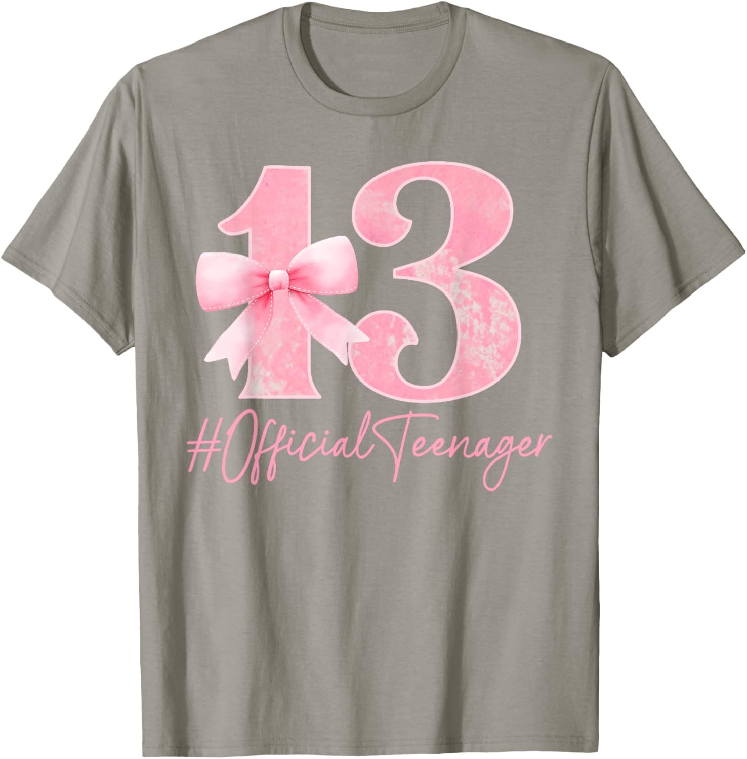 Cute Pink 13th Birthday Coquette Bow T-Shirt for Girls Turning 13 - 12