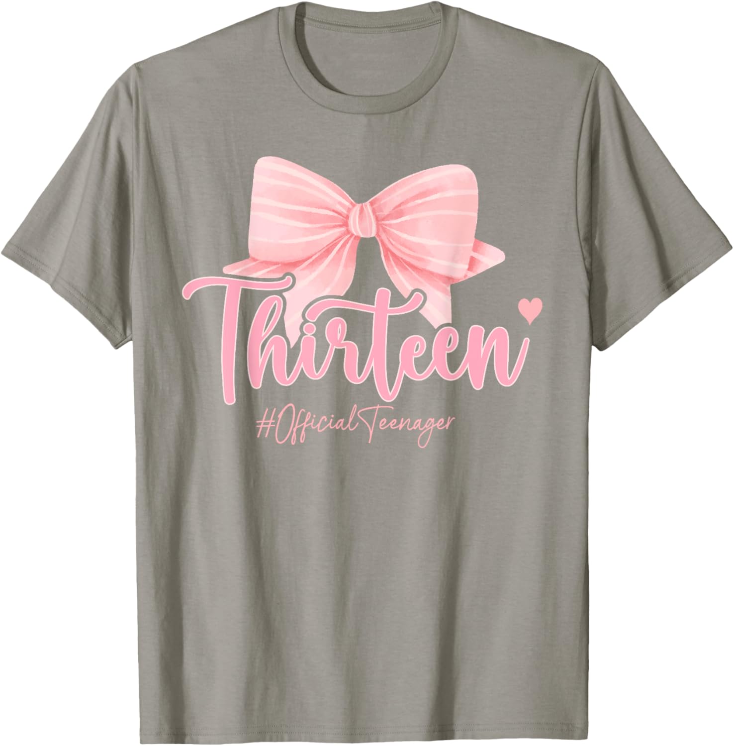 Cute Pink 13th Birthday Coquette Bow T-Shirt for Girls Celebrating 13 - 4