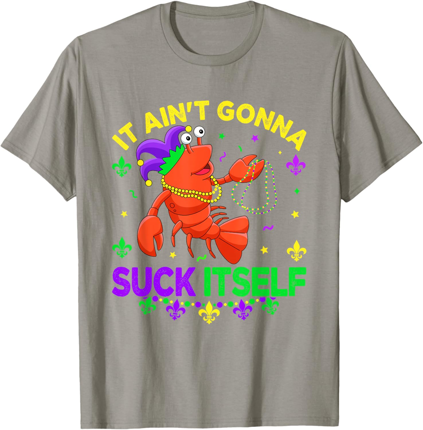 Fun Crawfish Jester Beads Mardi Gras T-Shirt for Festive Celebrations - 15