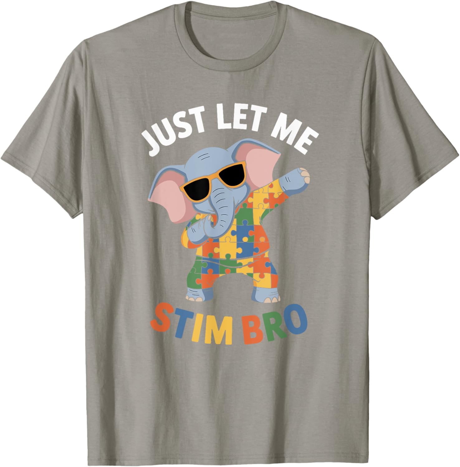 Funny Elephant Autism Awareness Just Let Me Stim Bro T-Shirt for Boys - 5
