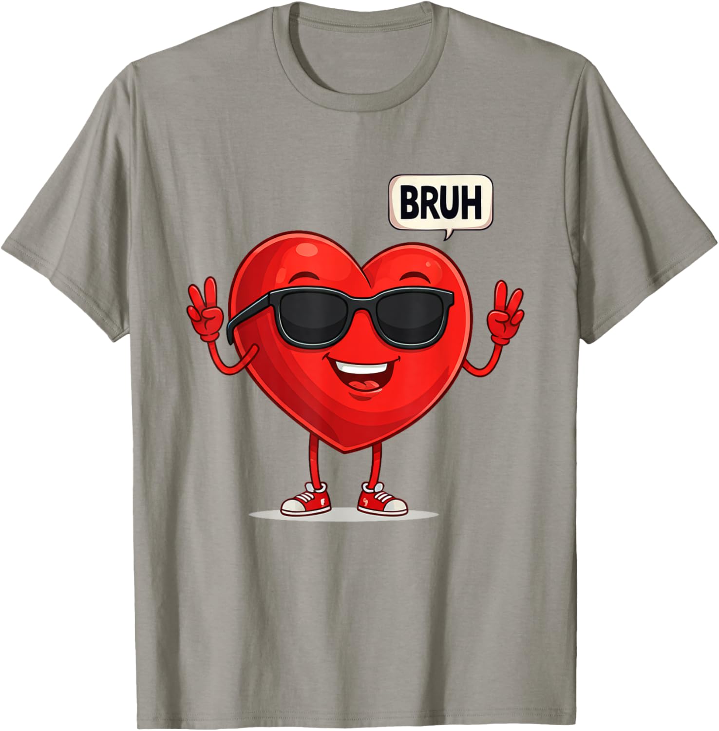 BRUH Valentine's Day Heart Humor Meme Graphic T-Shirt for Men and Women - 22