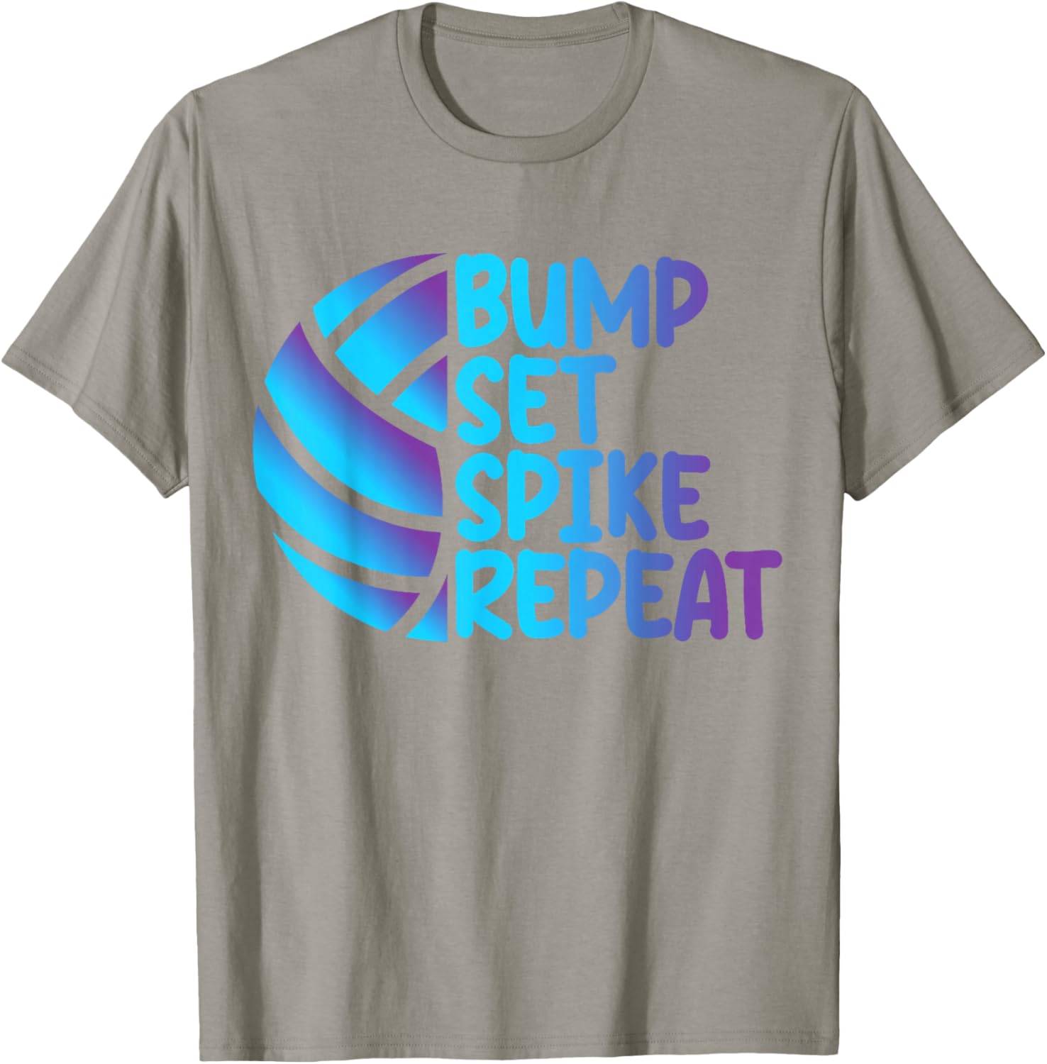 Funny Cool Volleyball Bump Set Spike Repeat T-Shirt for Sports Lovers - 14