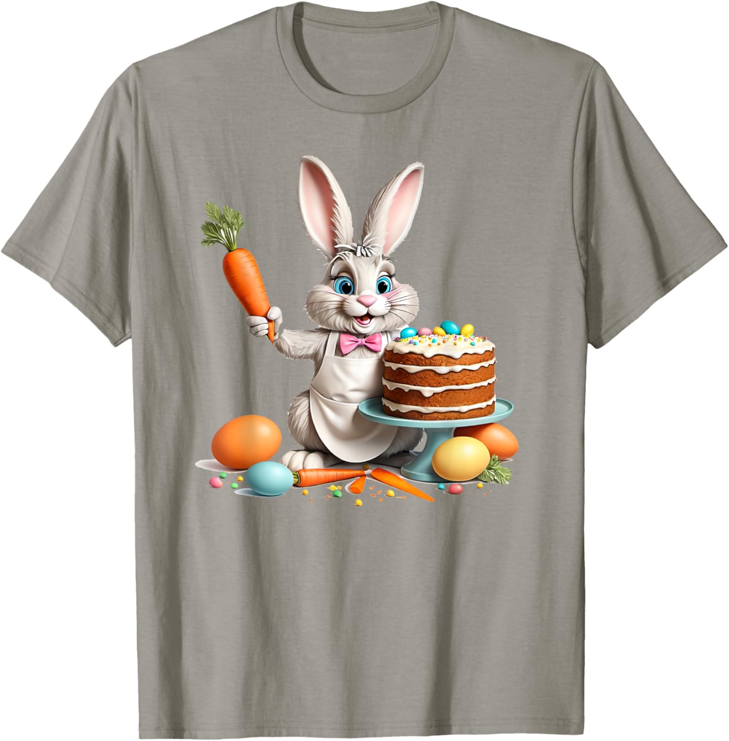 Easter Bunny Baking Carrot Cake T-Shirt for Fun Holiday Celebrations - 14