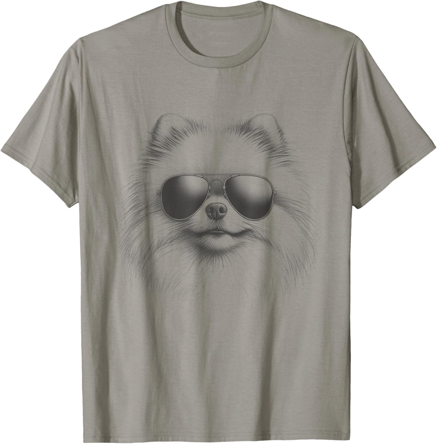 Cool Pomeranian Dog T-Shirt with Sunglasses for Men and Women - 1