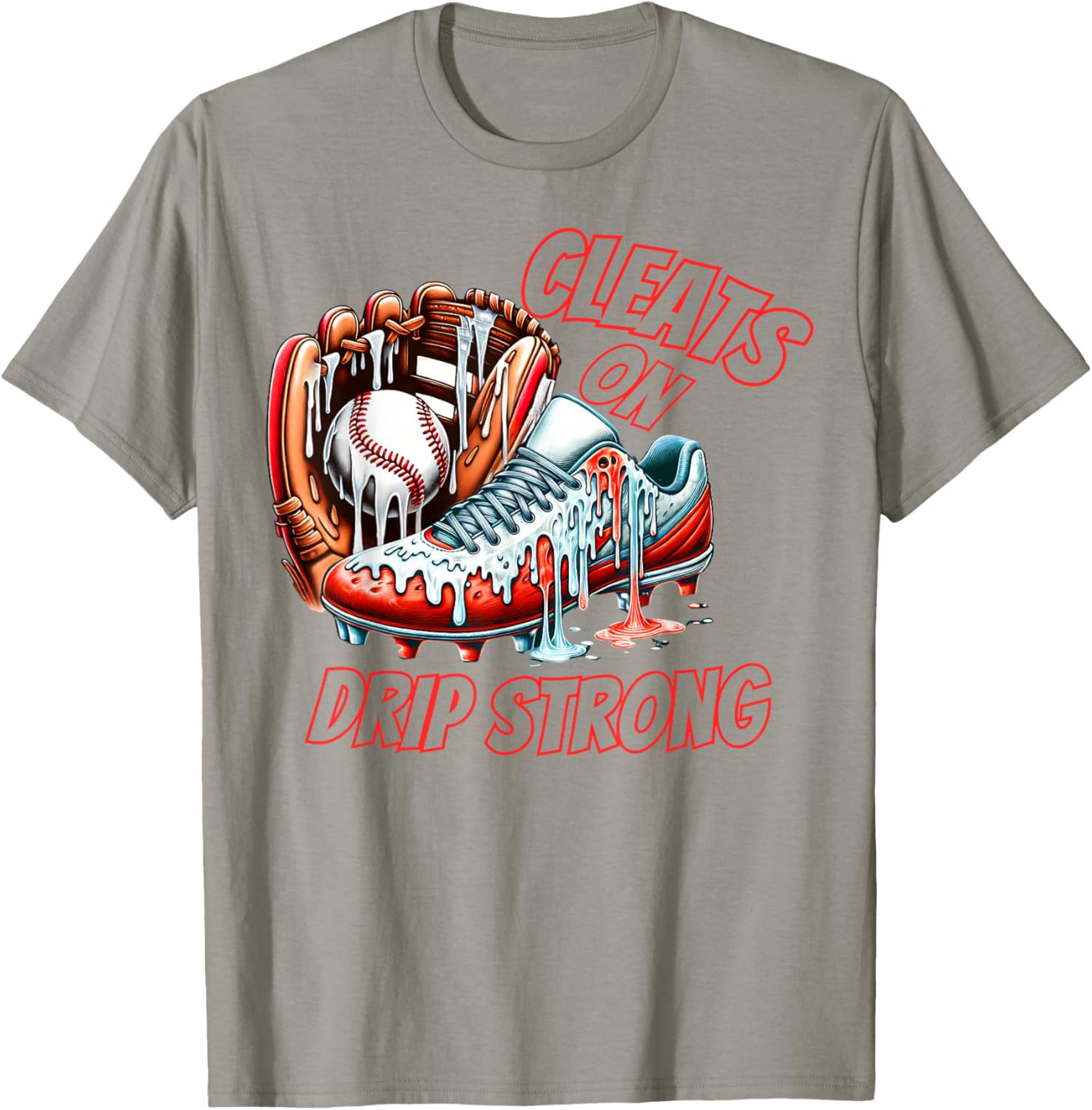 Cool Cleats On Drip Baseball Ice Cream T-Shirt for Kids and Adults - 8
