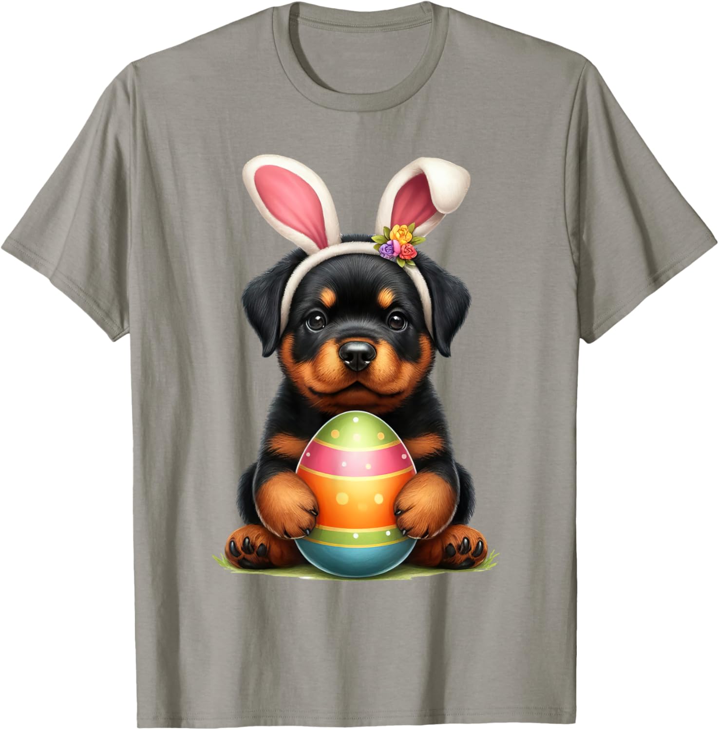 Cute Bunny Rottweiler Dog Easter T-Shirt Perfect for Spring Celebrations - 29