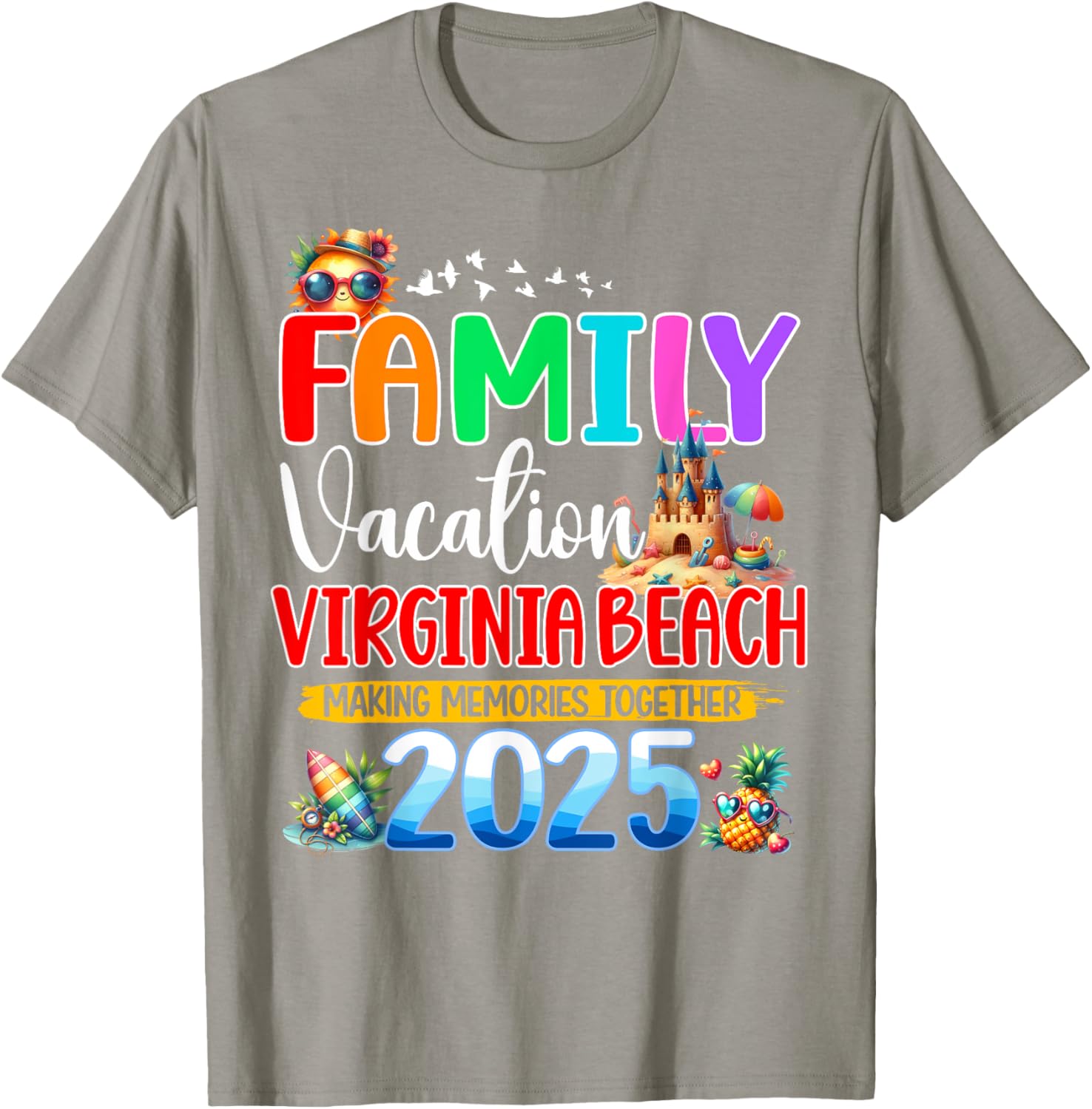 Family Vacation Virginia Beach 2025 Matching Group T-Shirt for All Ages - 18
