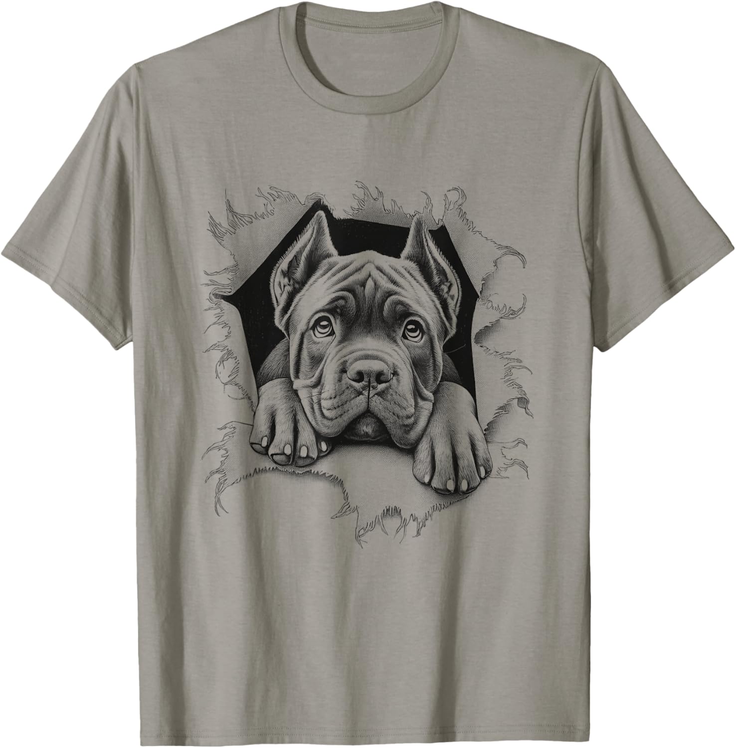 Cute Cane Corso Peeking Dog T-Shirt for Dog Lovers and Owners - 1