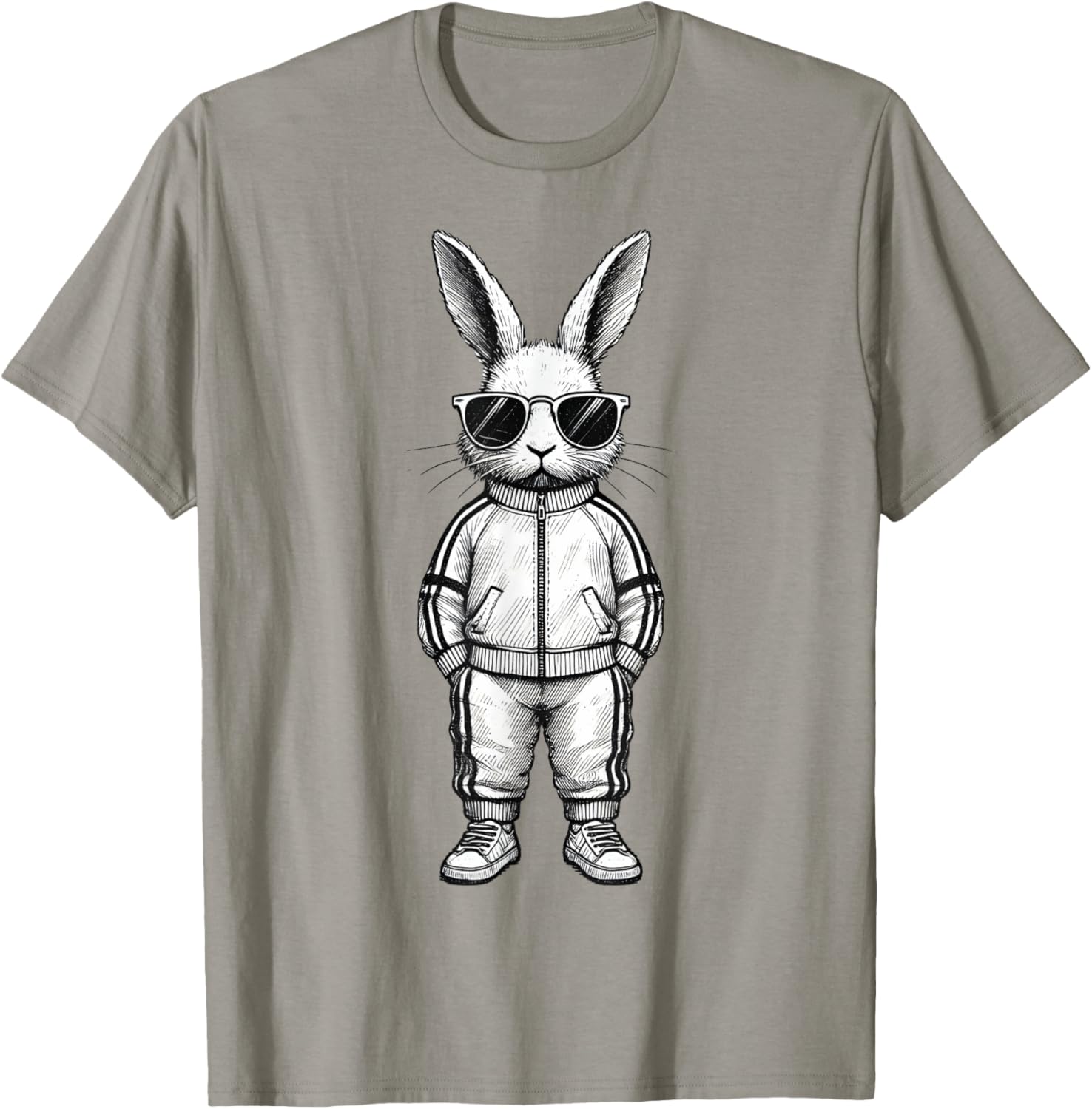 Cool Bunny Face with Sunglasses Easter T-Shirt for Boys and Kids - 9