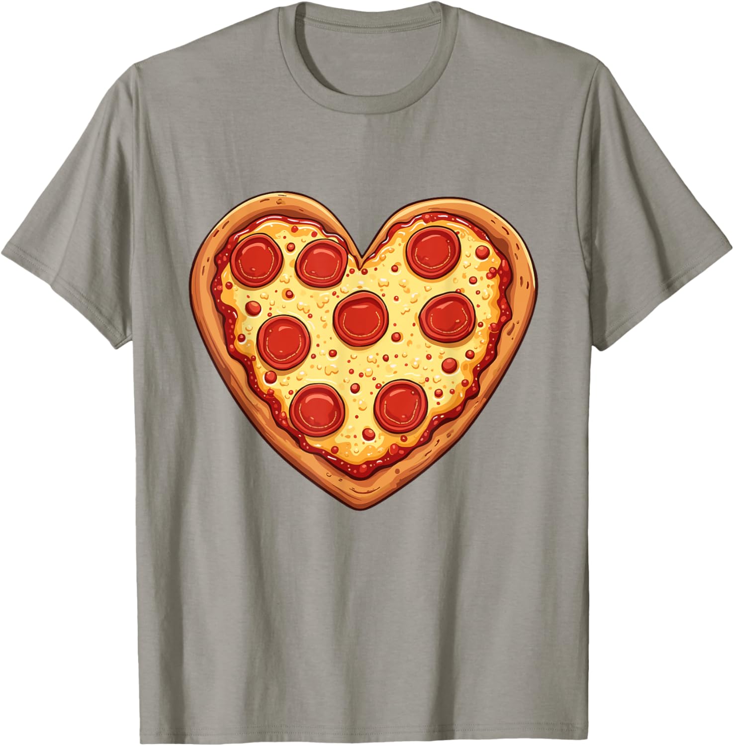 Cute Heart-Shaped Pizza Valentine's Day T-Shirt for Pizza Lovers - 2