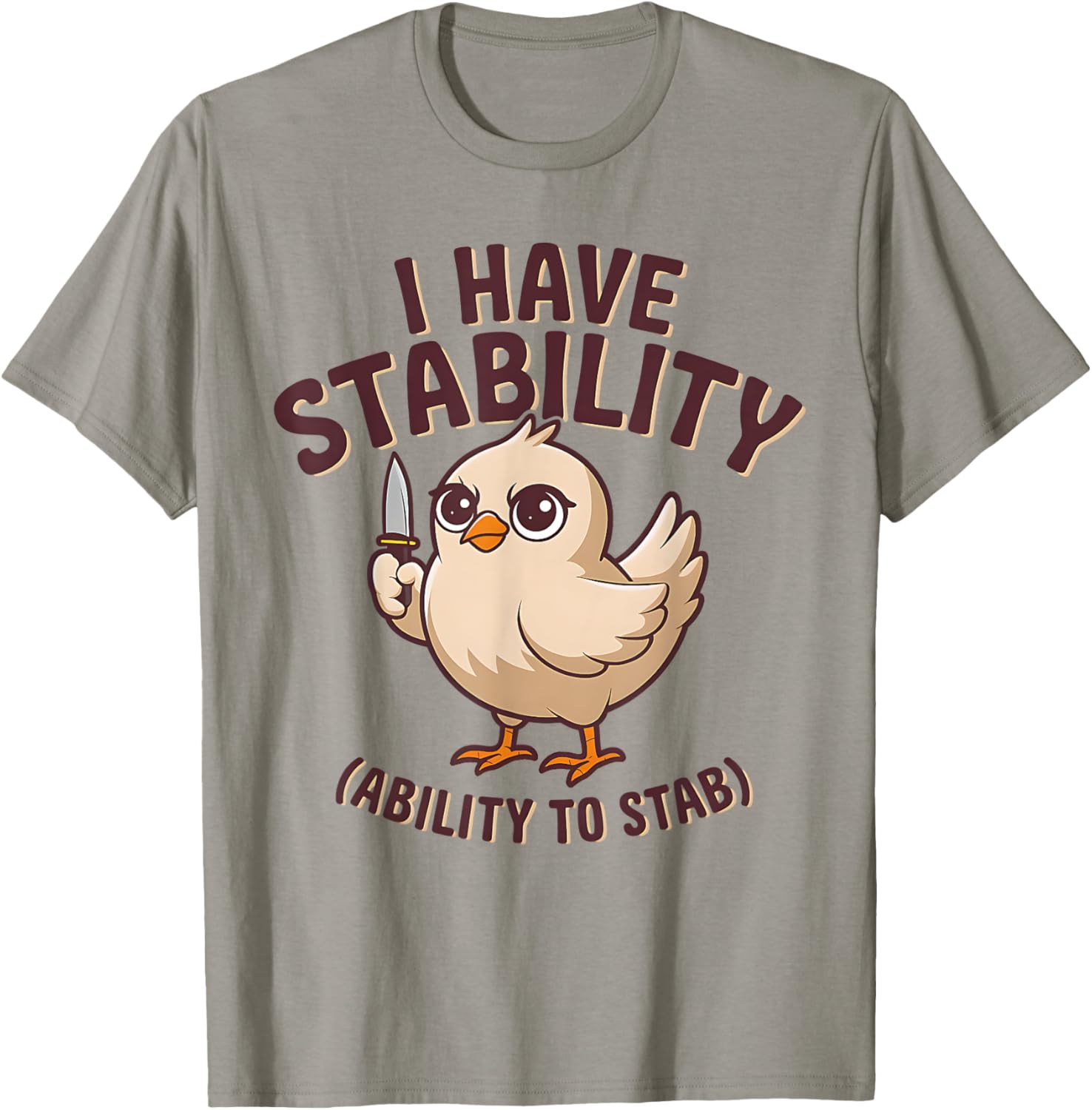 Funny Cute Duck T-Shirt with Stability Ability to Stab Humor - 10