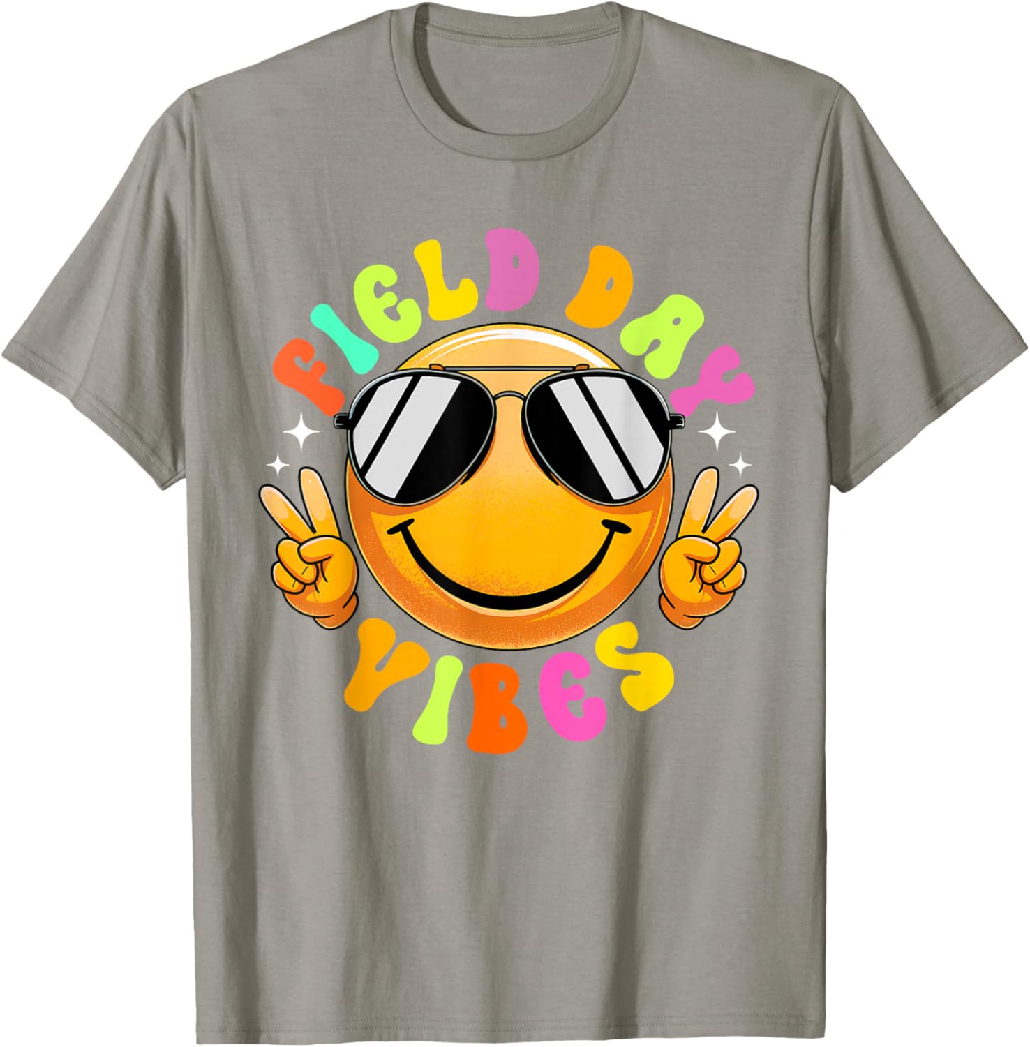 Field Day Vibes Summer Smile Peace Teacher Kids T-Shirt for Fun Times - 10