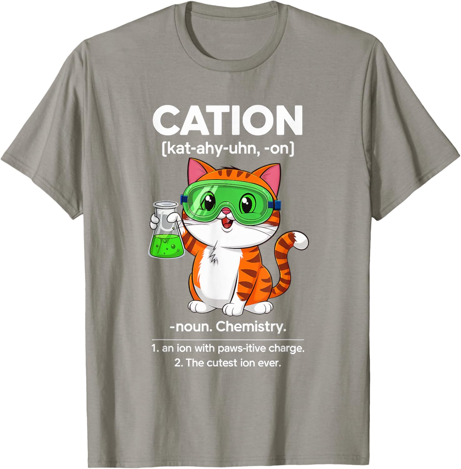 Cation Cat Chemistry T-Shirt for Cat Lovers - Fun Science for All Ages - 15