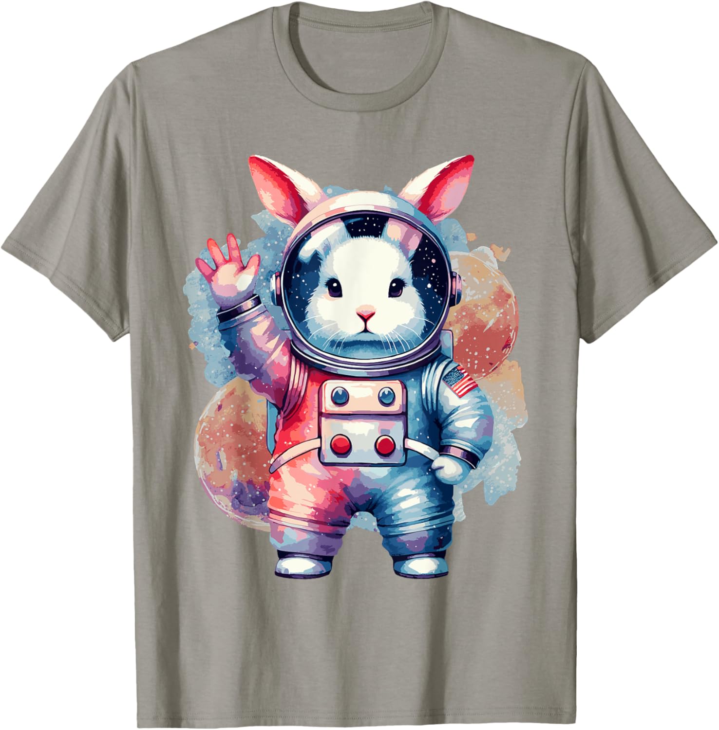 Funny Bunny Rabbit Astronaut Costume Easter T-Shirt for Kids - 10