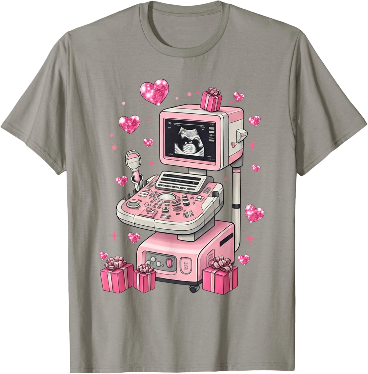 Coquette Bow Sonographer Valentine T-Shirt for Ultrasound Techs - 12