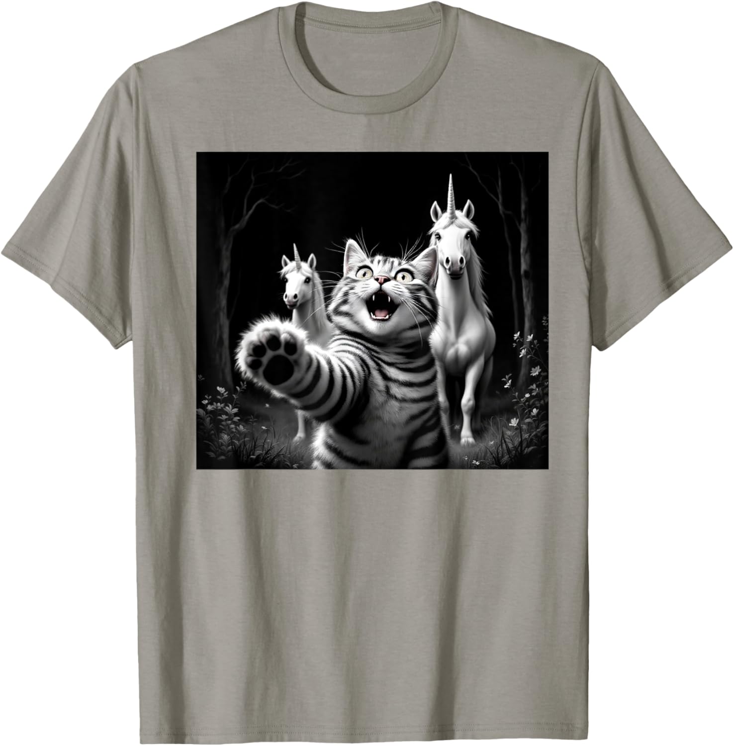 Funny Cat and Unicorn Selfie T-Shirt for Cat Lovers and Kids - 9