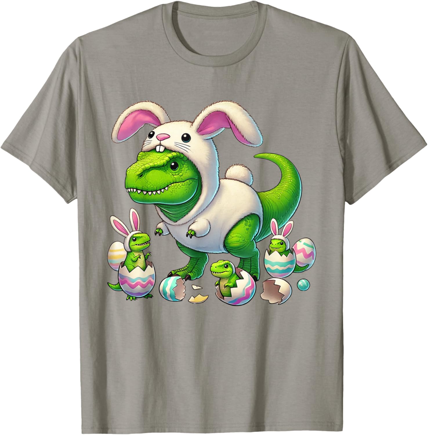 Funny Easter T-Rex Bunny Ears Kids T-Shirt for Boys - Dino Costume Delight - 3